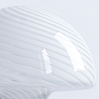 IMPERFECT SALE Glass Mushroom Table Lamp, Large Close Top, White