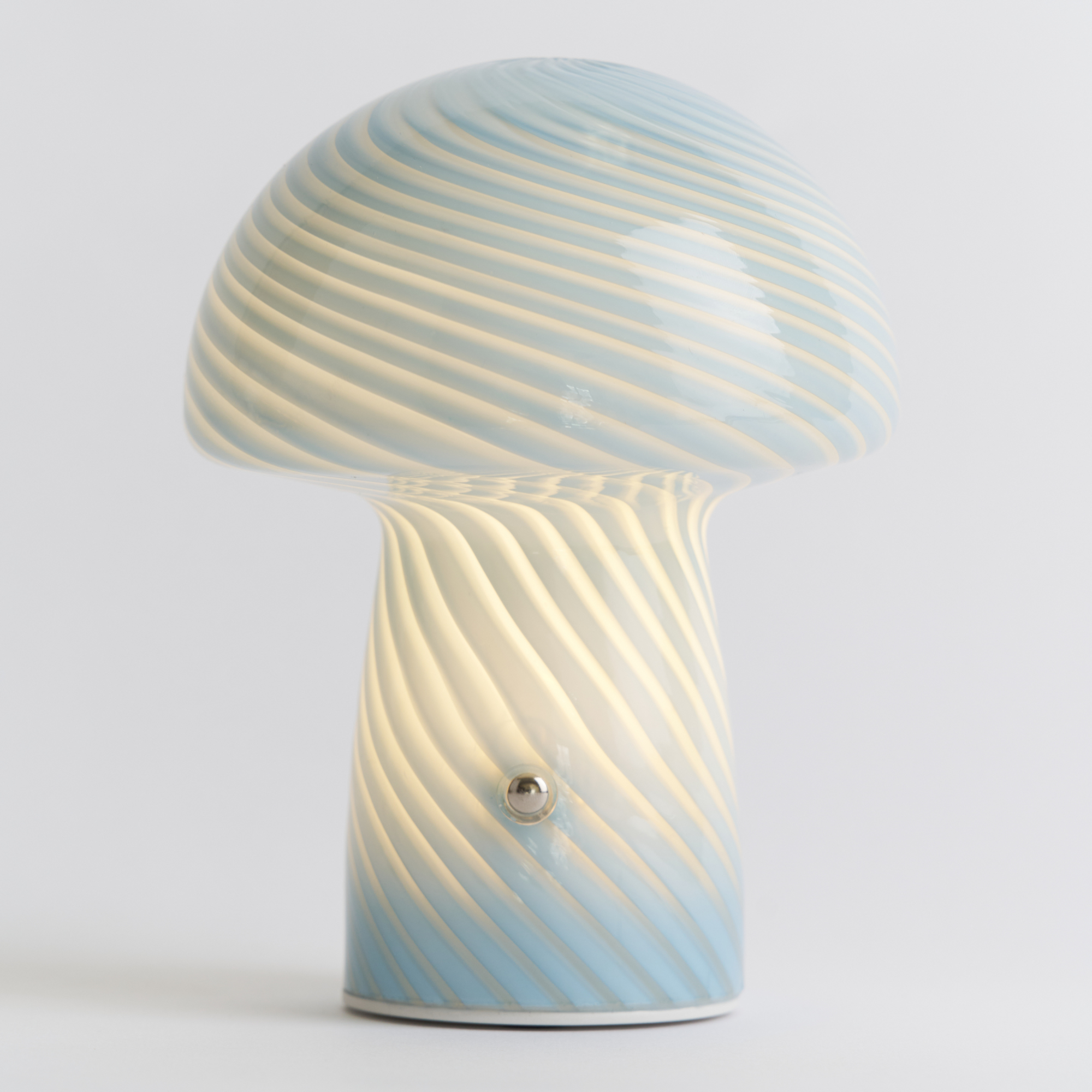 Portable Mini Glass Mushroom Lamp, Blue