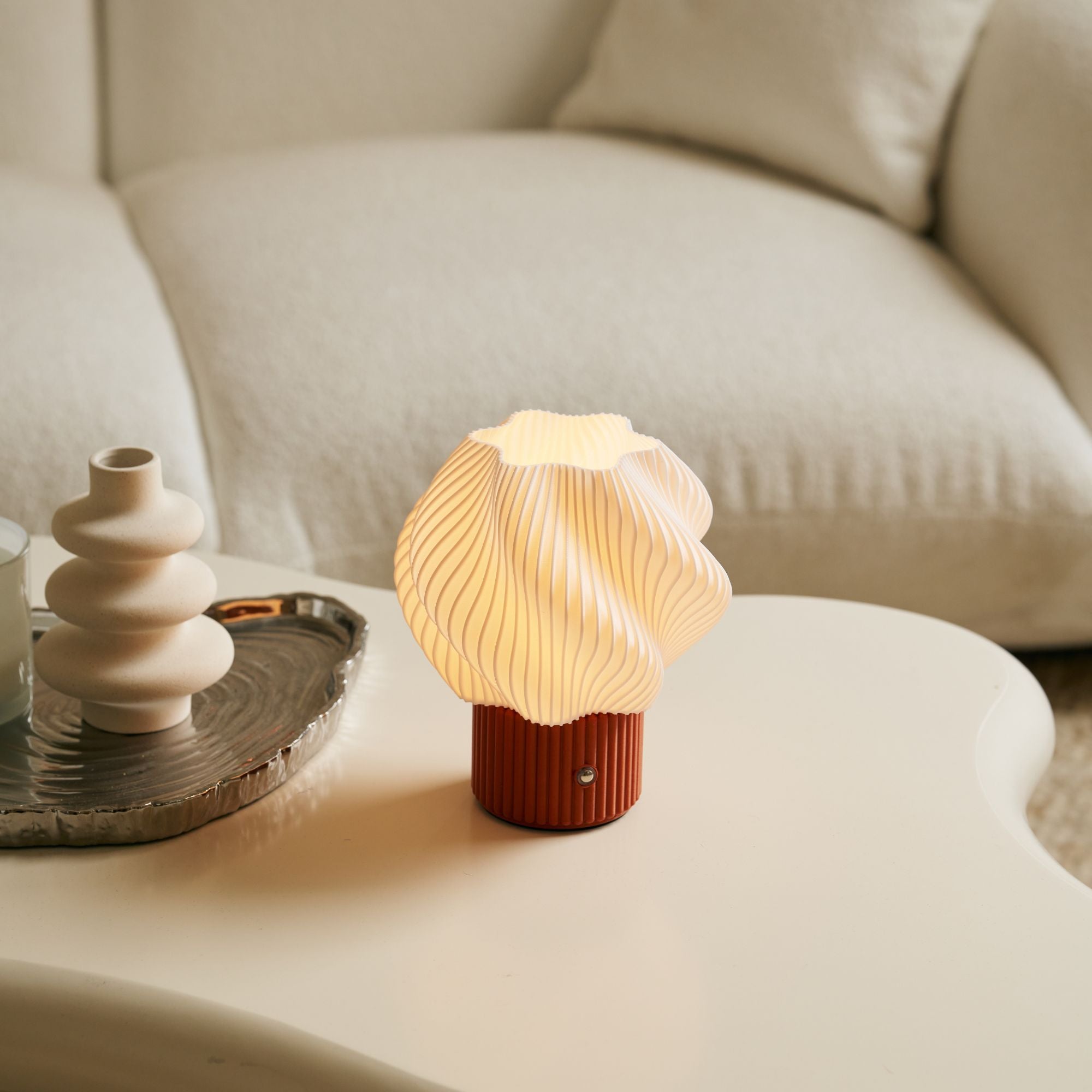 Mini Swirl Portable Lamp, Hazelnut