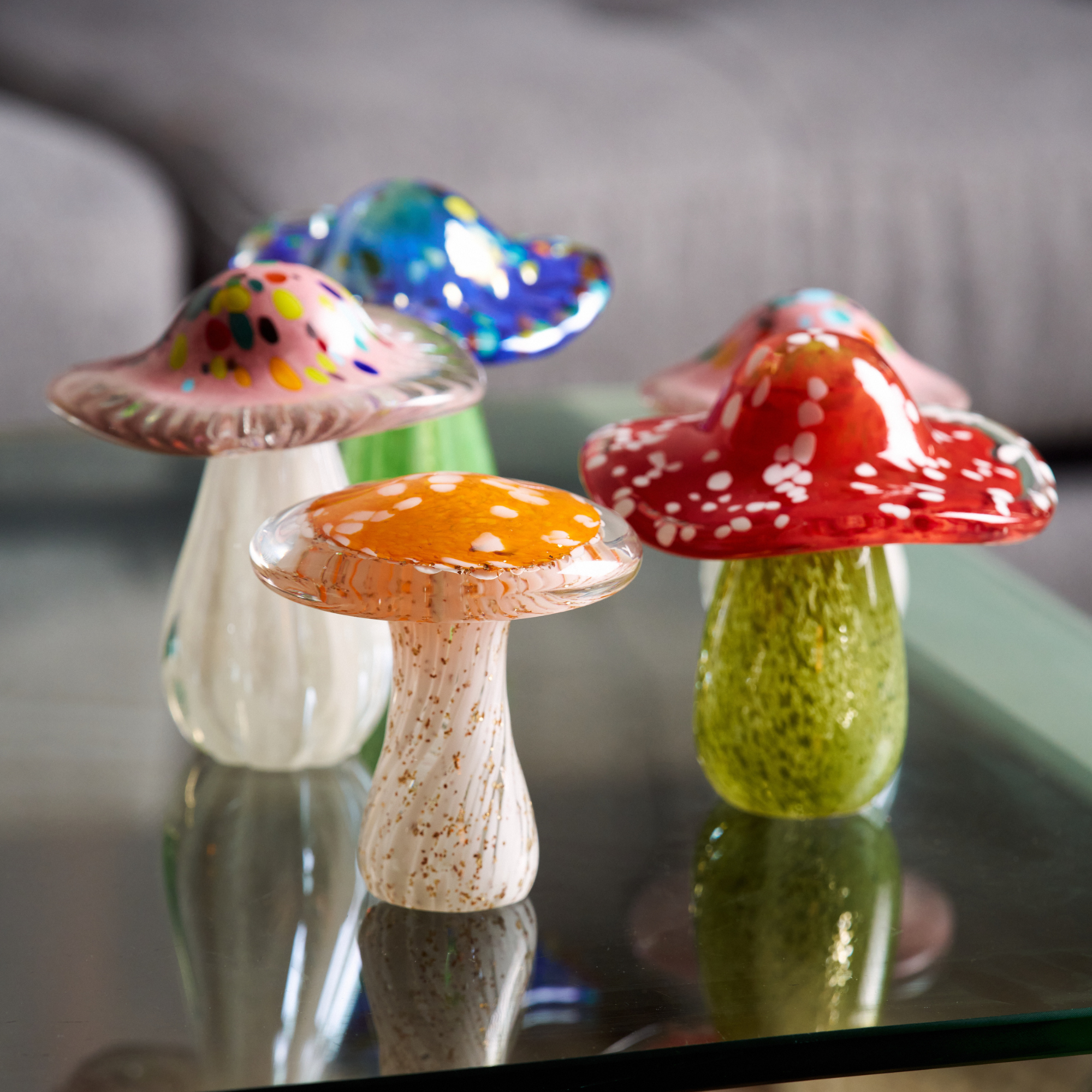 Glass Mushroom Figurine