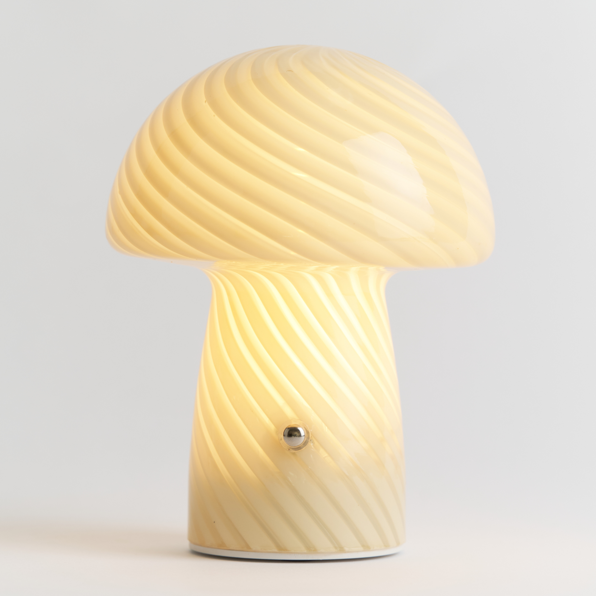 Portable Mini Glass Mushroom Lamp, Butter