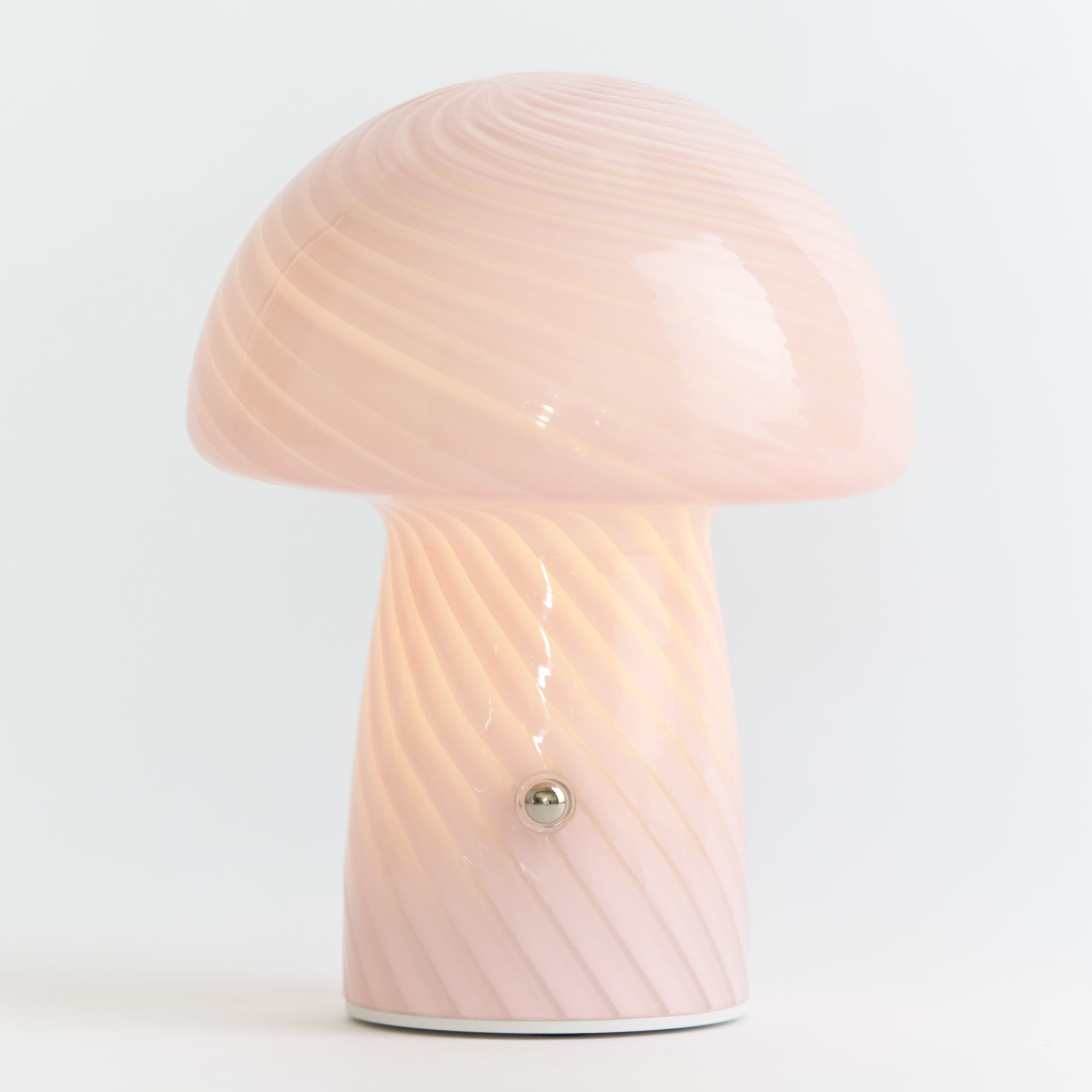 Portable Mini Glass Mushroom Lamp, Pink