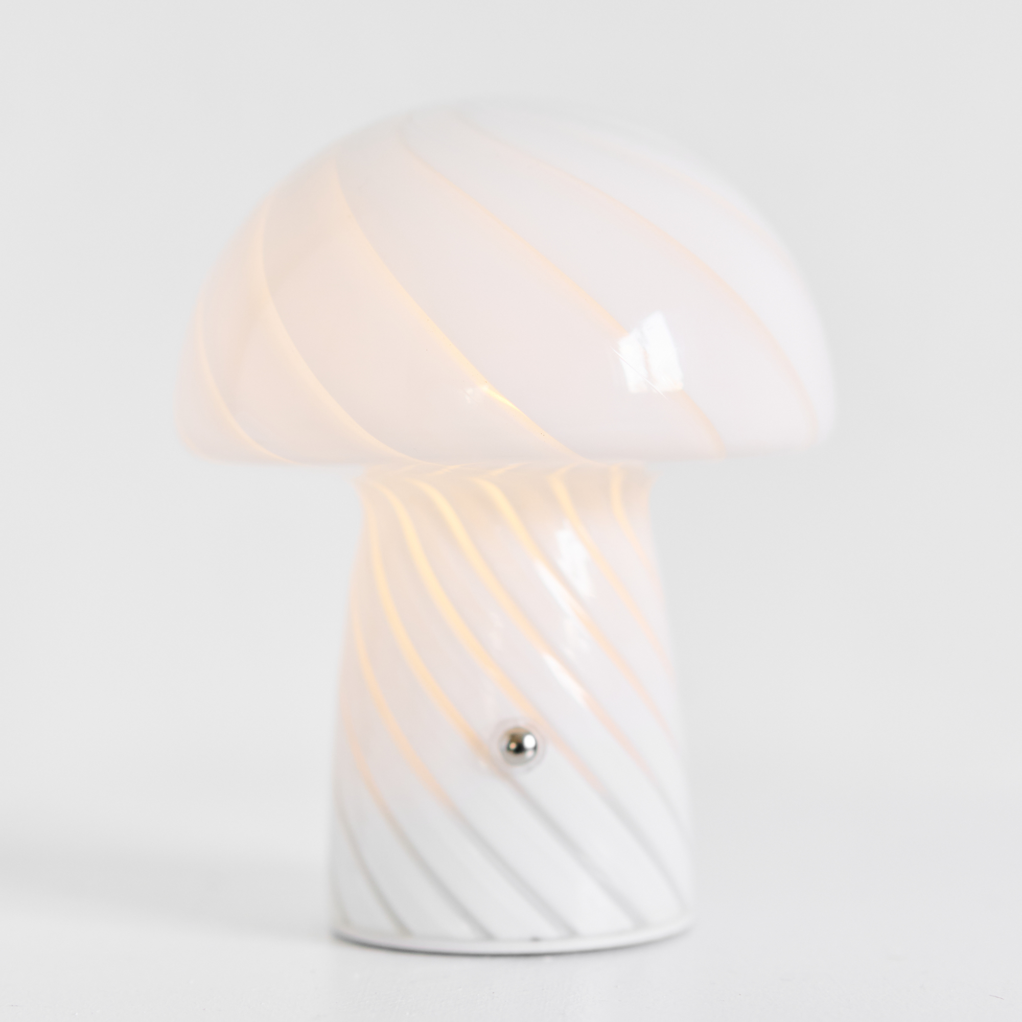 Portable Mini Glass Mushroom Lamp, White