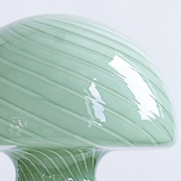 Glass Mushroom Table Lamp, Large Close Top, Jade Green