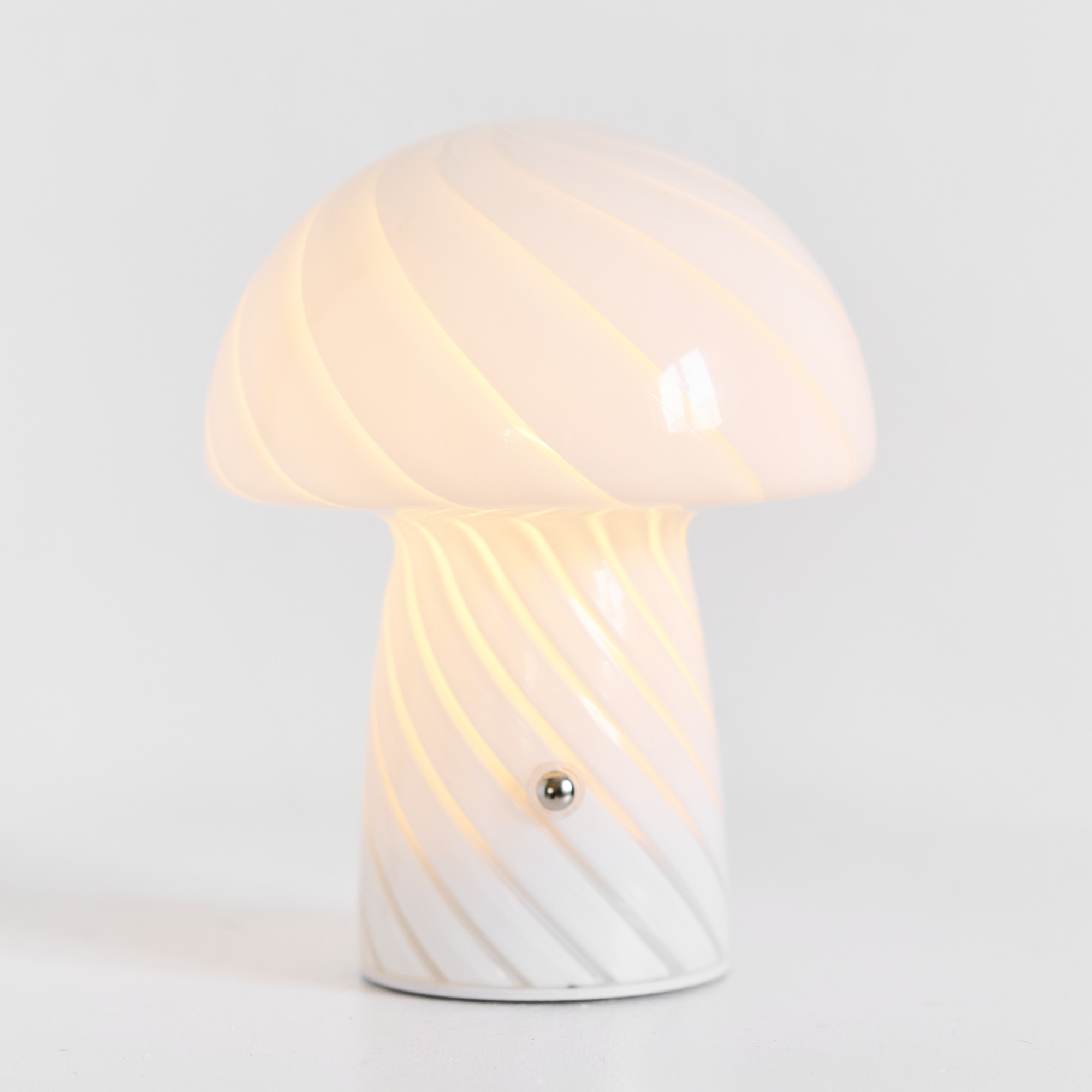 Portable Mini Glass Mushroom Lamp, White