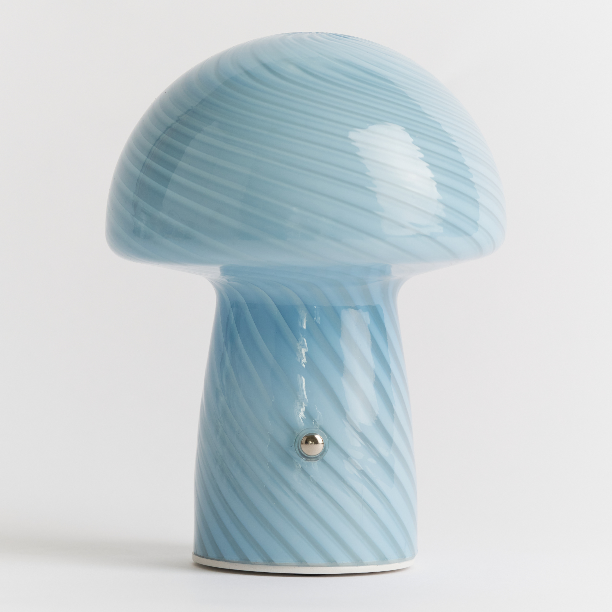 Portable Mini Glass Mushroom Lamp, Blue