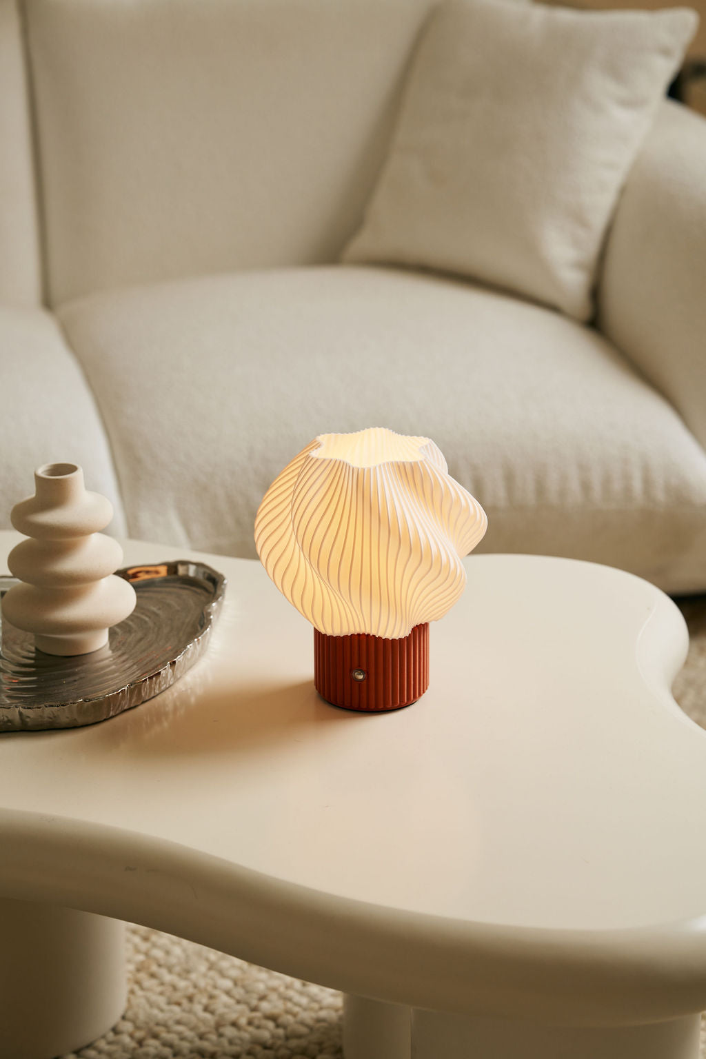 Mini Swirl Portable Lamp, Hazelnut