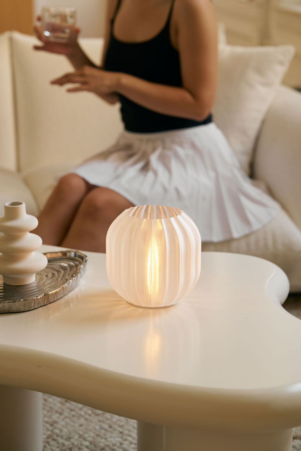 Mini Lantern Portable Lamp, Silk Mesh