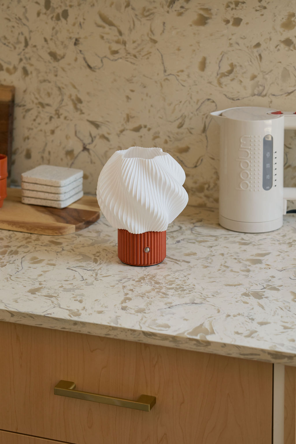 Mini Swirl Portable Lamp, Hazelnut