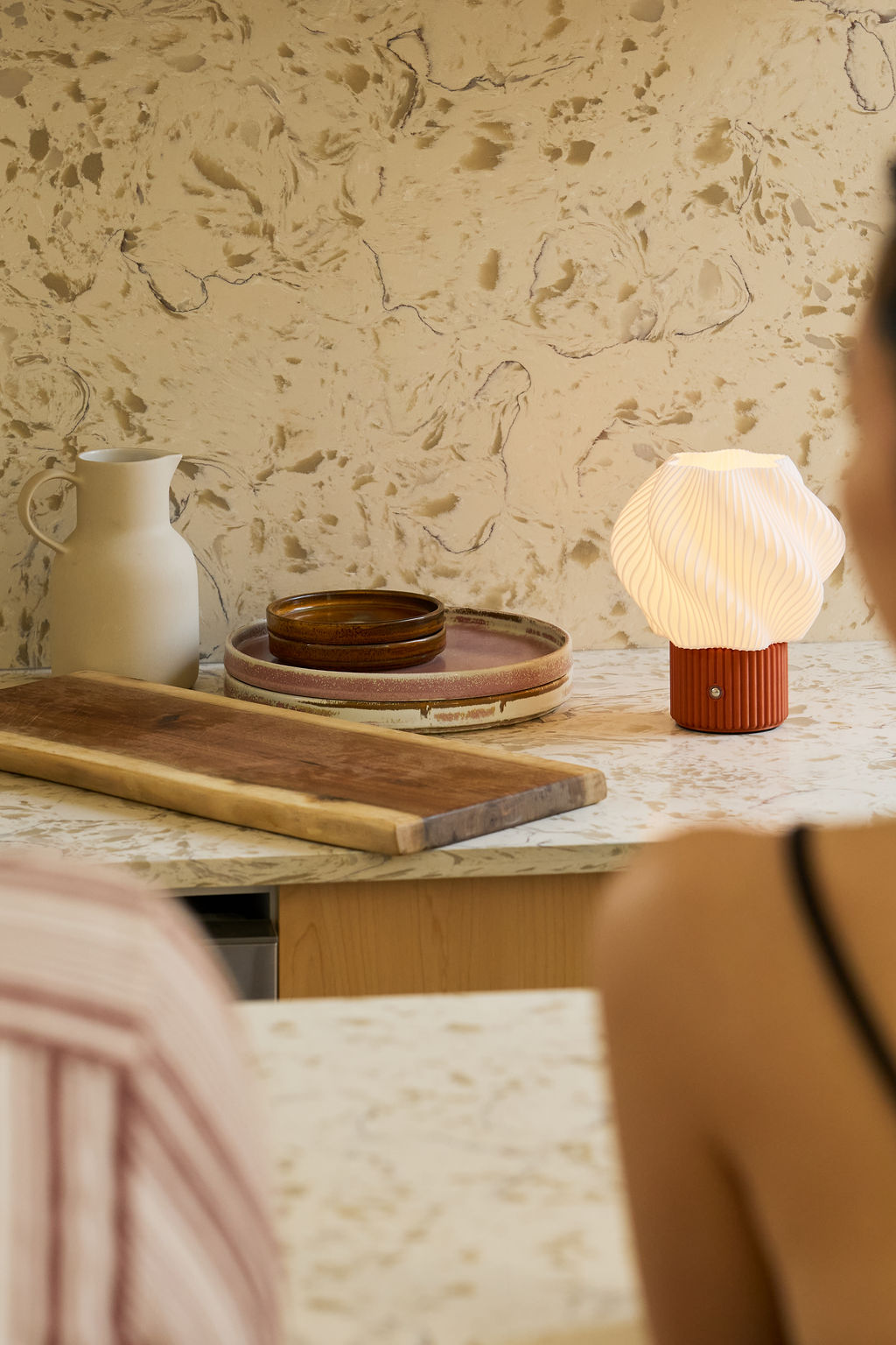 Mini Swirl Portable Lamp, Hazelnut
