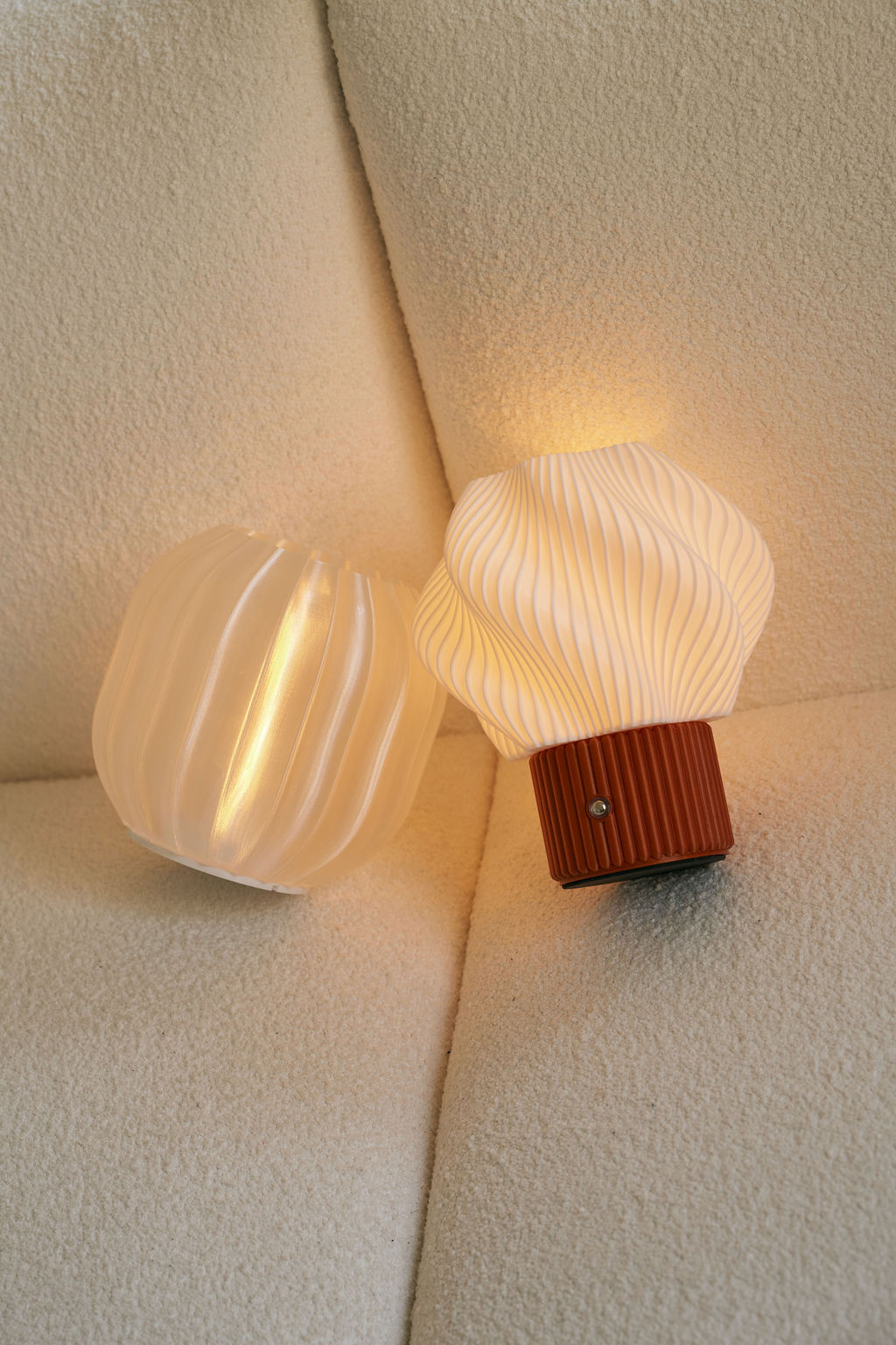 Mini Swirl Portable Lamp, Hazelnut