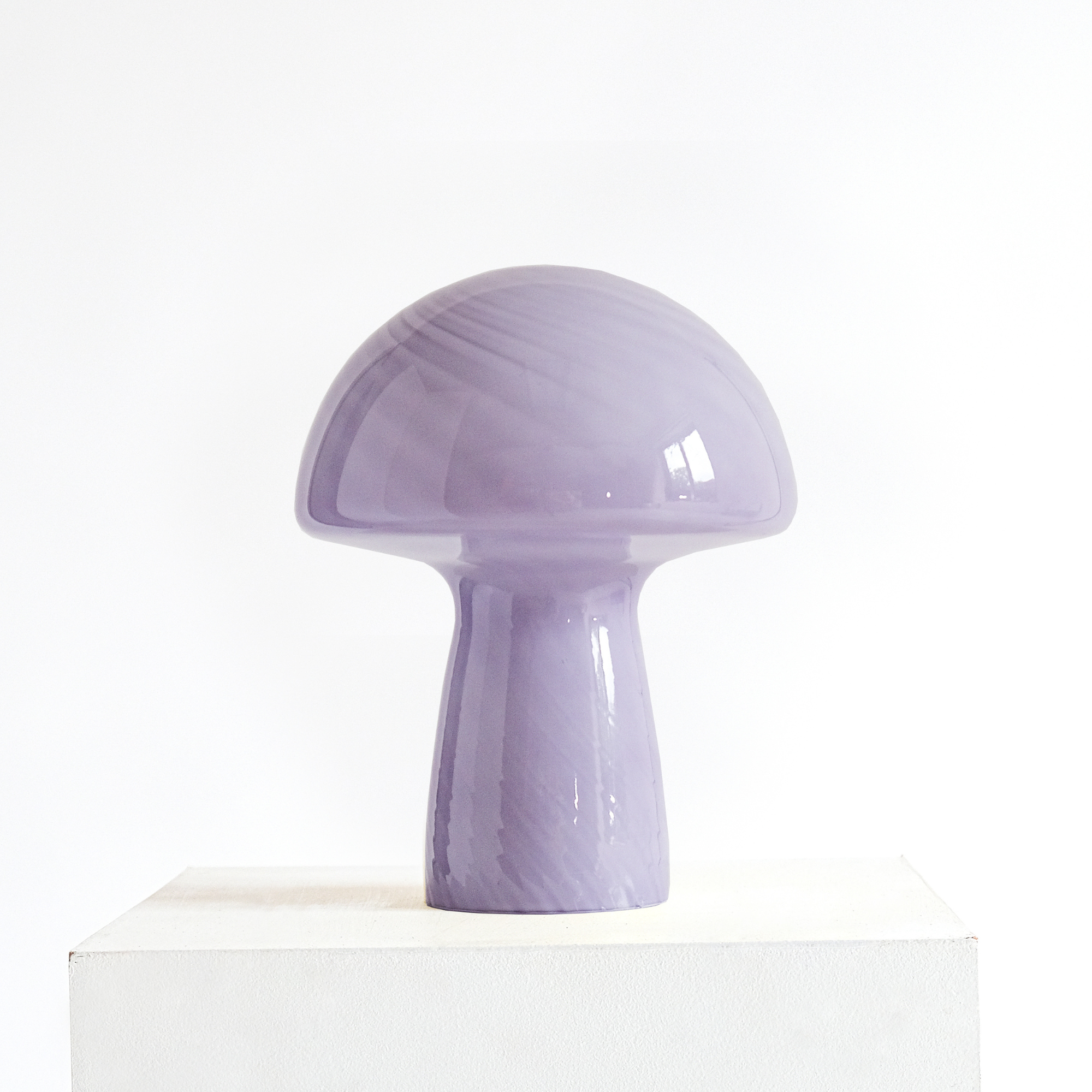 Glass Mushroom Table Lamp, Petite Close Top, Lilac