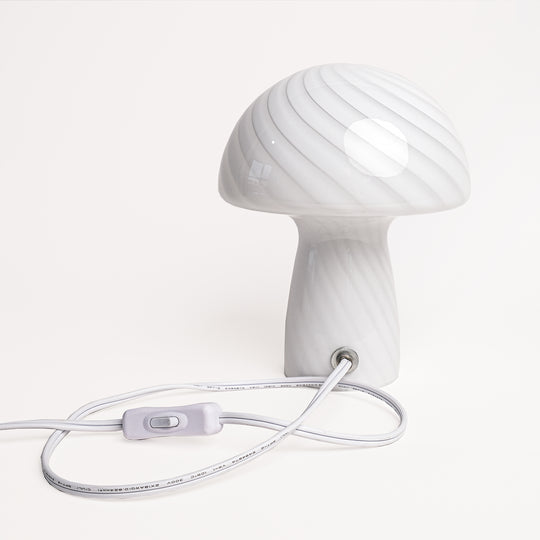 Glass Mushroom Table Lamp, Petite Close Top, Bubblegum