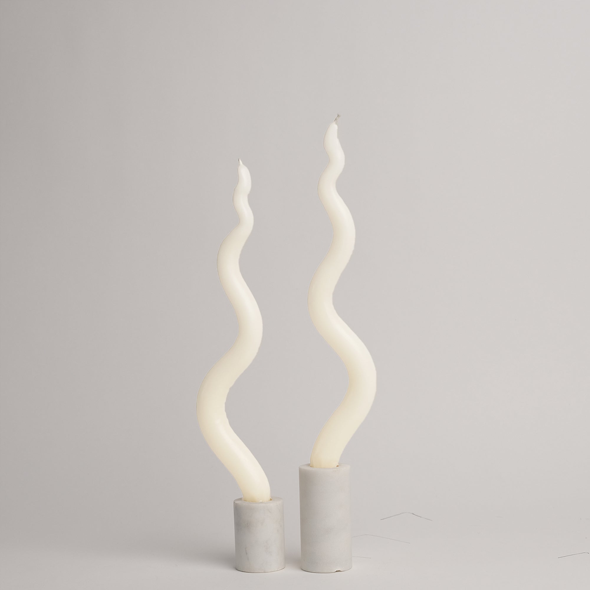 12" Hand Sculpted Squiggle Candle Sticks, Set of 2