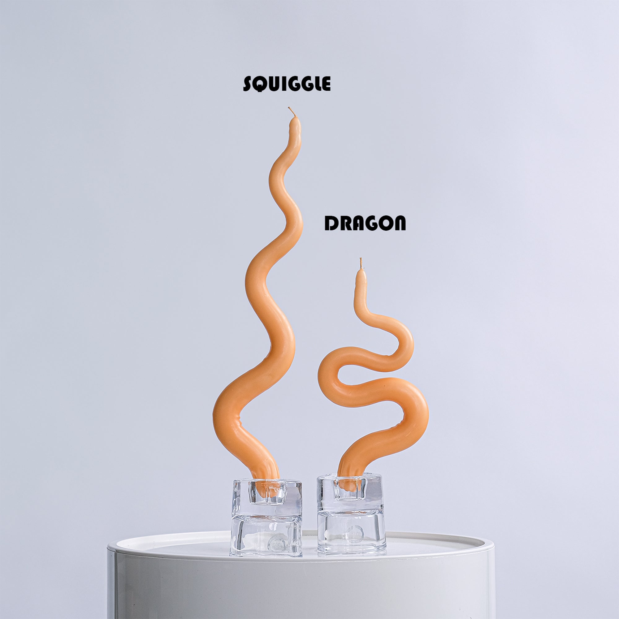 15" Hand Sculpted Squiggle Candle Sticks, Set of 2