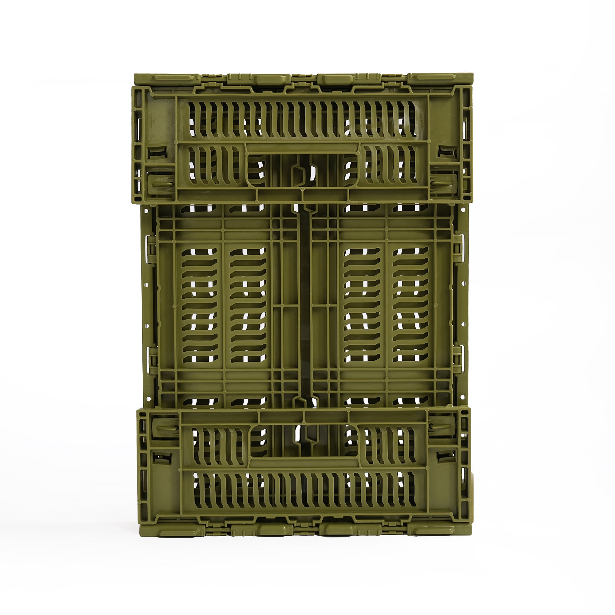 Heavy Duty Medium Short Storage Crate, Green, Set of 2