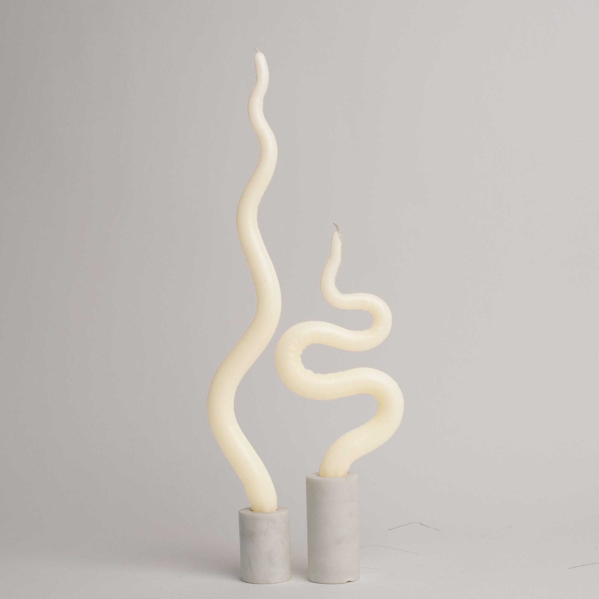 15" Hand Sculpted Squiggle Candle Sticks, Set of 2