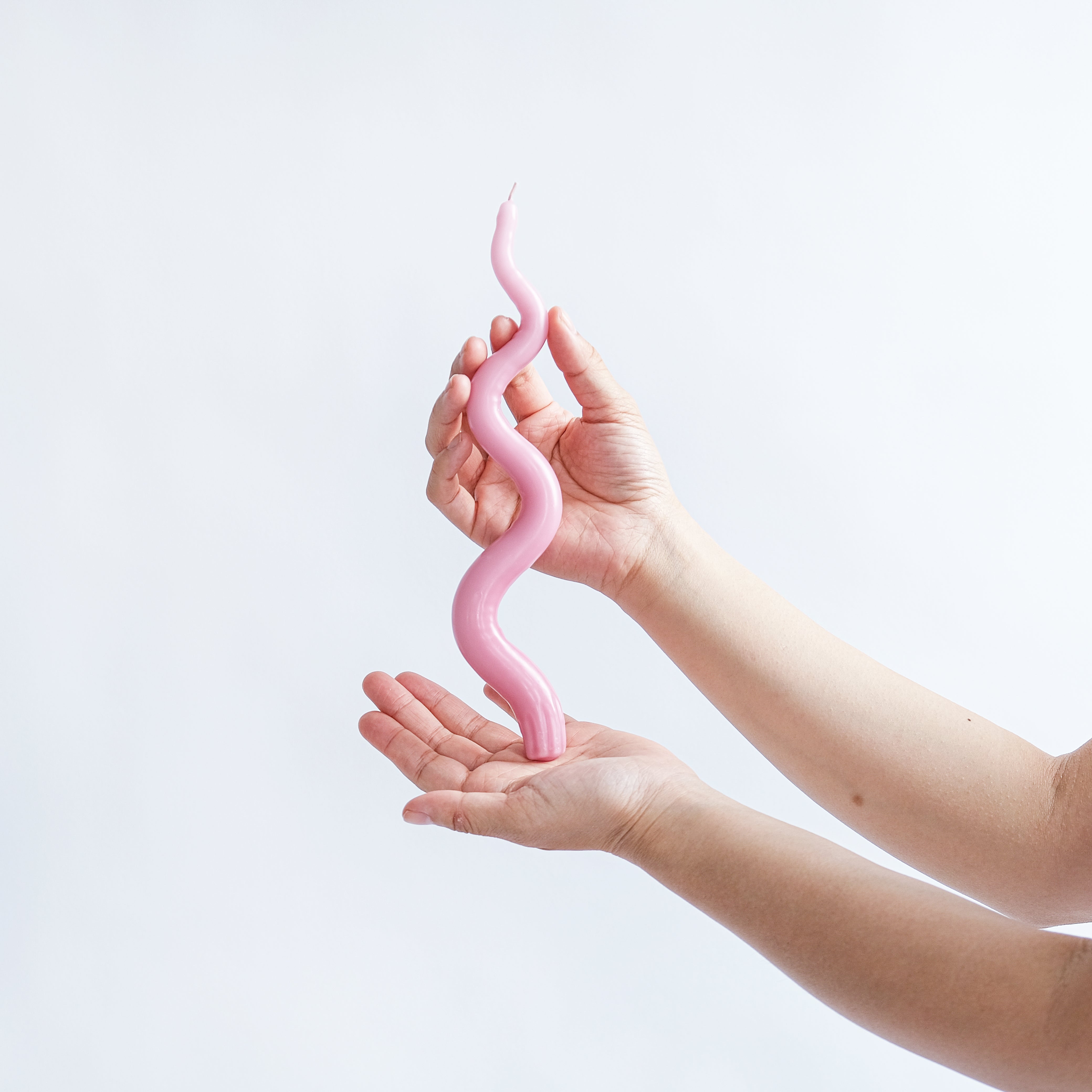 12" Hand Sculpted Squiggle Candle Sticks, Set of 2