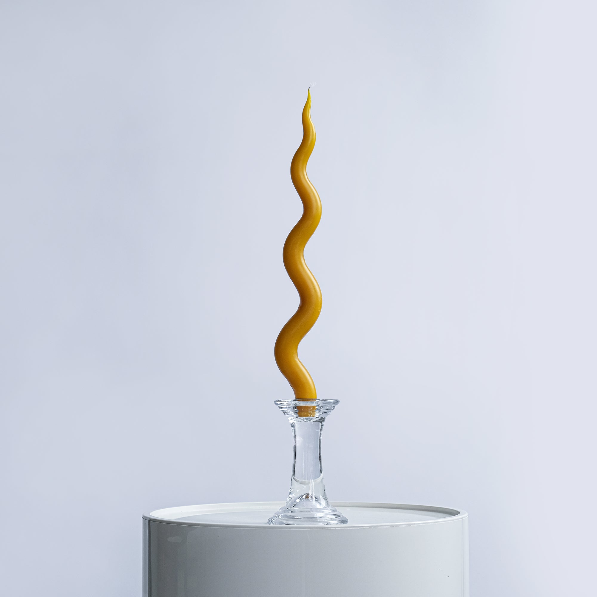 14" Hand Sculpted Squiggle Candle Sticks, Set of 2, Dripless