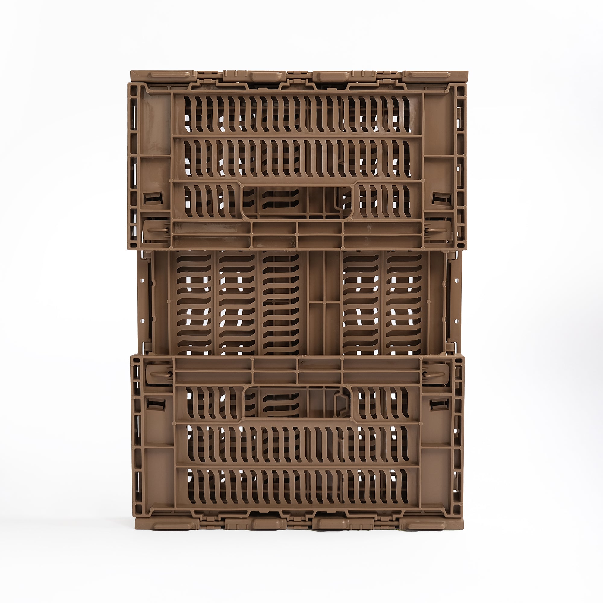 Heavy Duty Medium Tall Storage Crate, Mocha, Set of 2