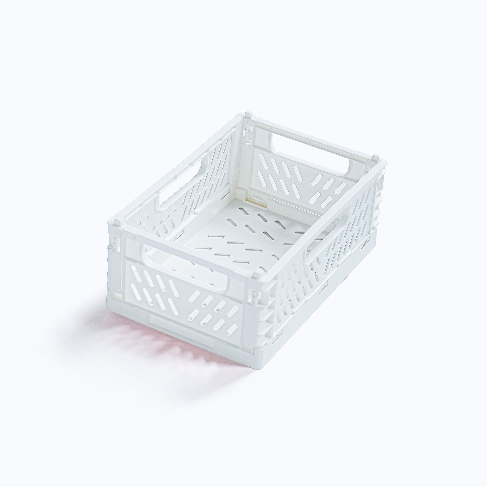 Mini Storage Crate, White, Set of 2