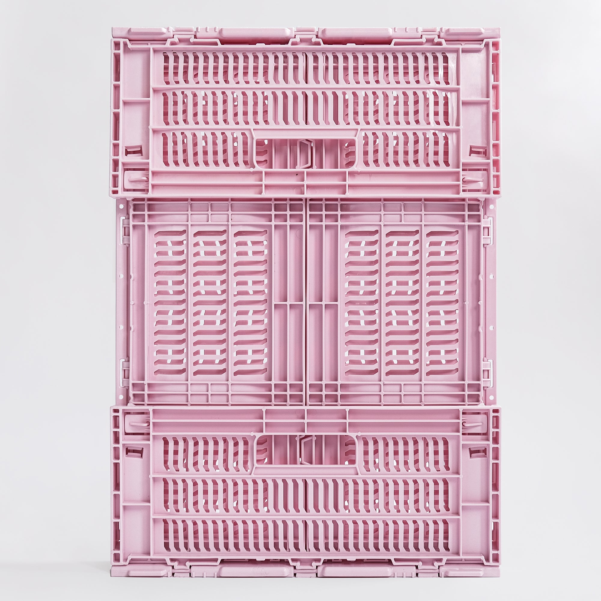 Heavy Duty Large Tall Storage Crate, Pink, Set of 2