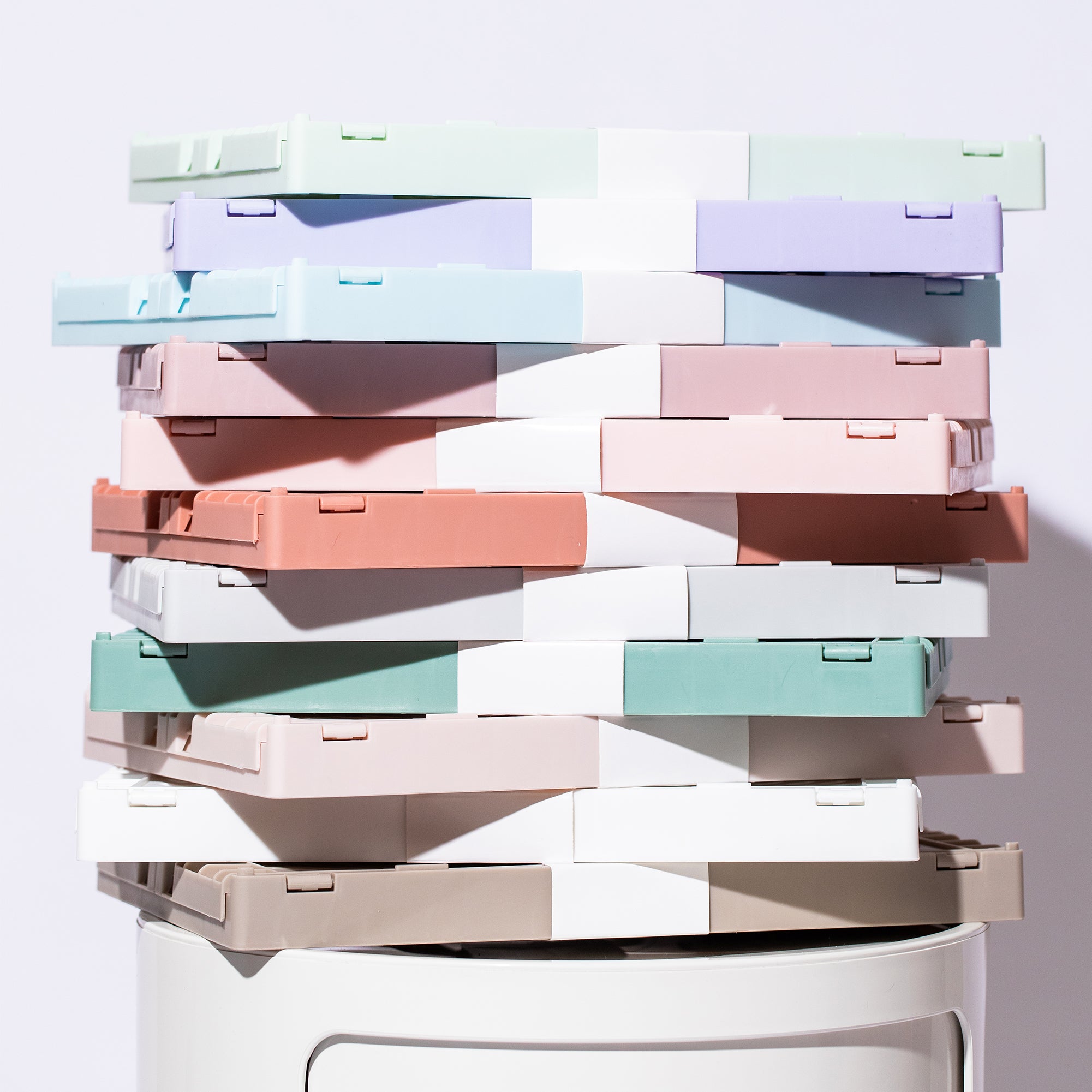 Medium Storage Crate, Off White, Set of 2