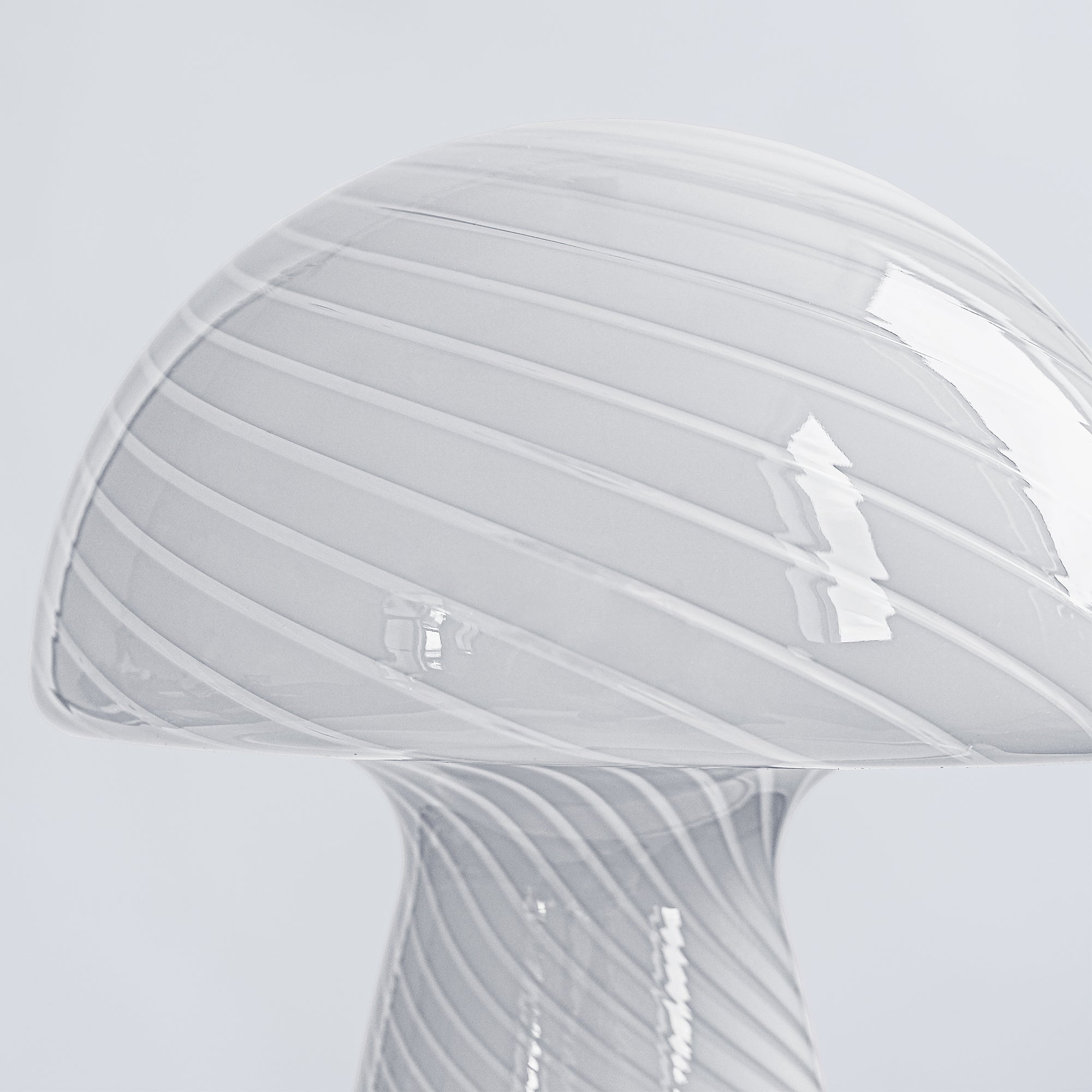 IMPERFECT SALE Glass Mushroom Table Lamp, Large Close Top, White