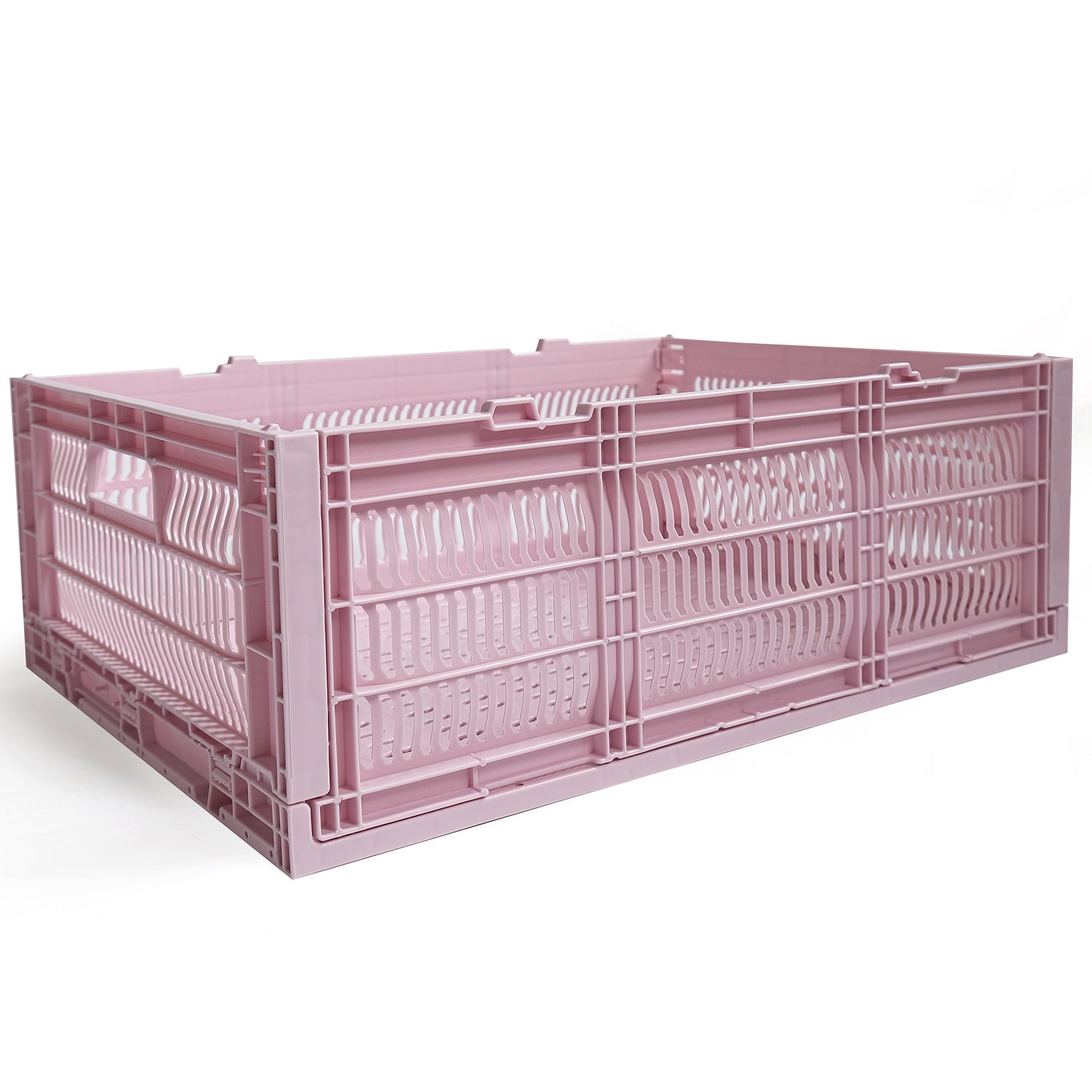 Heavy Duty Large Tall Storage Crate, Pink, Set of 2