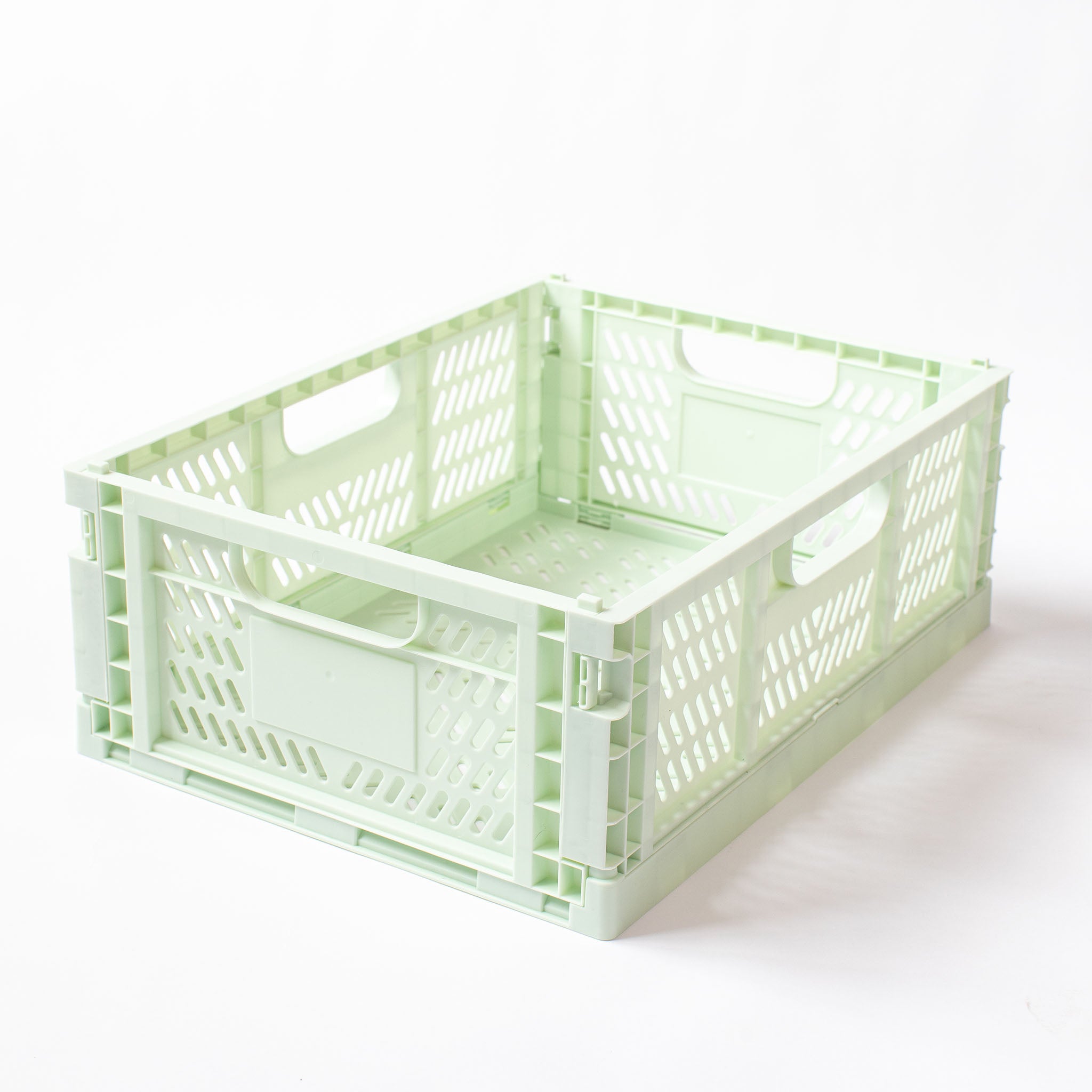Large Storage Crate, Lime Green, Set of 2