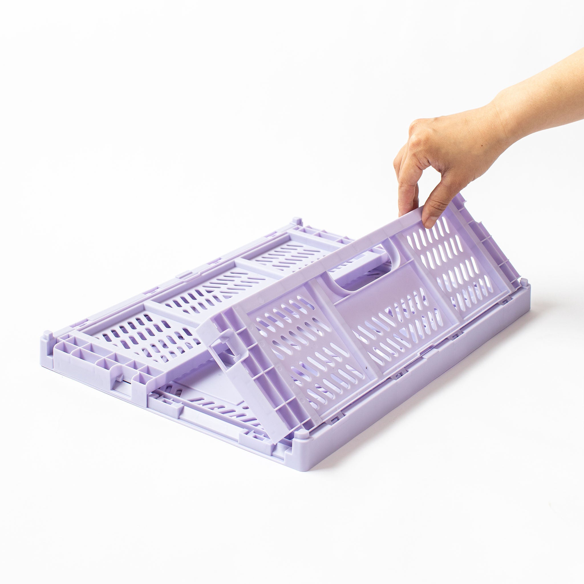 Large Storage Crate, Lavender, Set of 2