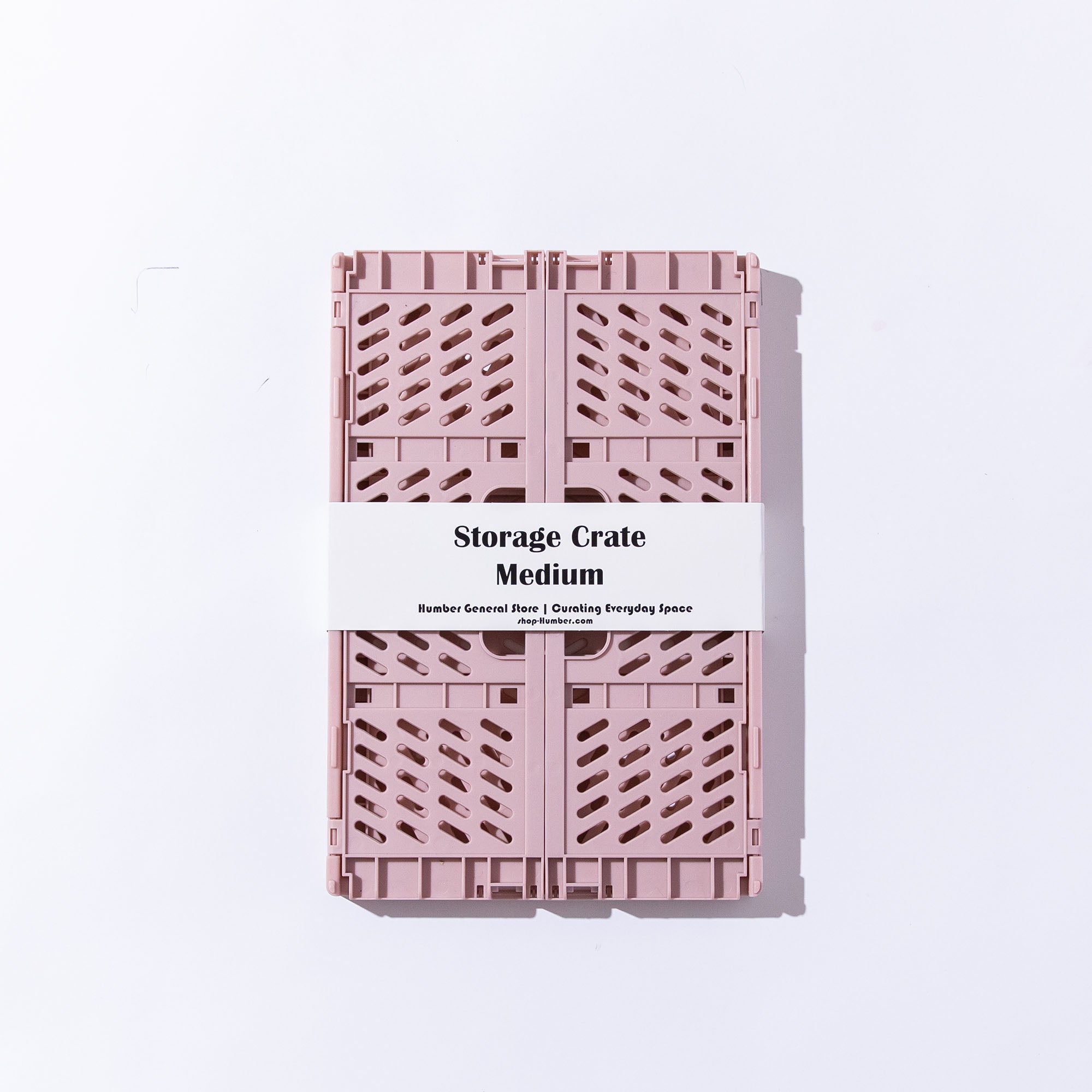 Medium Storage Crate, Dusty Pink, Set of 2