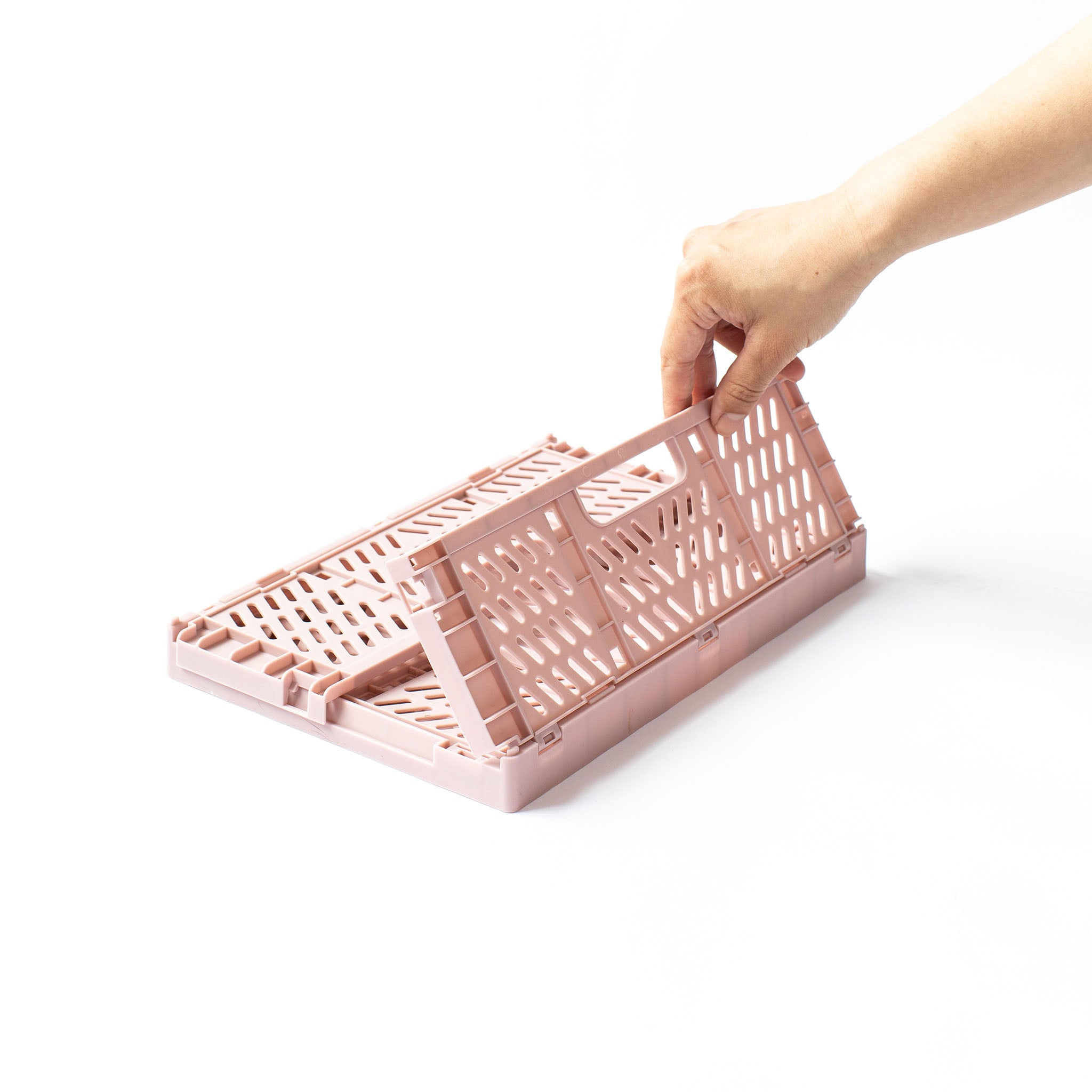 Medium Storage Crate, Dusty Pink, Set of 2
