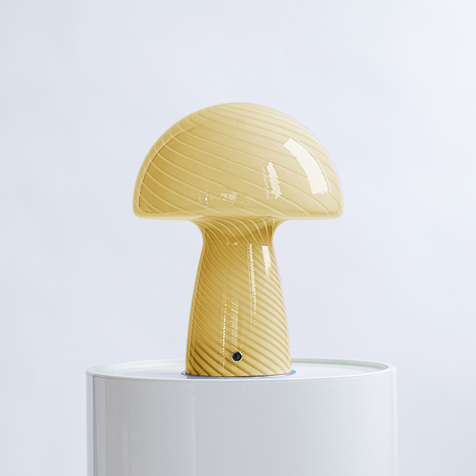 Glass Mushroom Table Lamp, Large Close Top, Butter