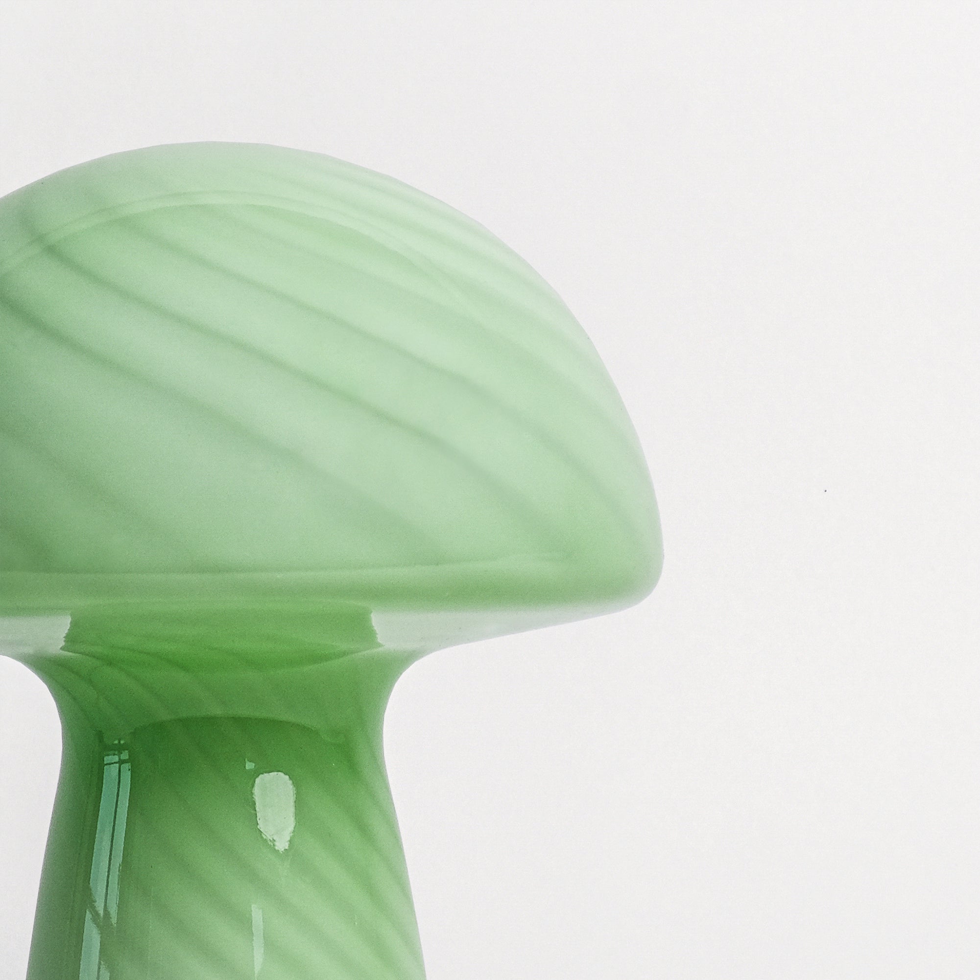 Glass Mushroom Table Lamp, Petite Close Top, Cucumber Green