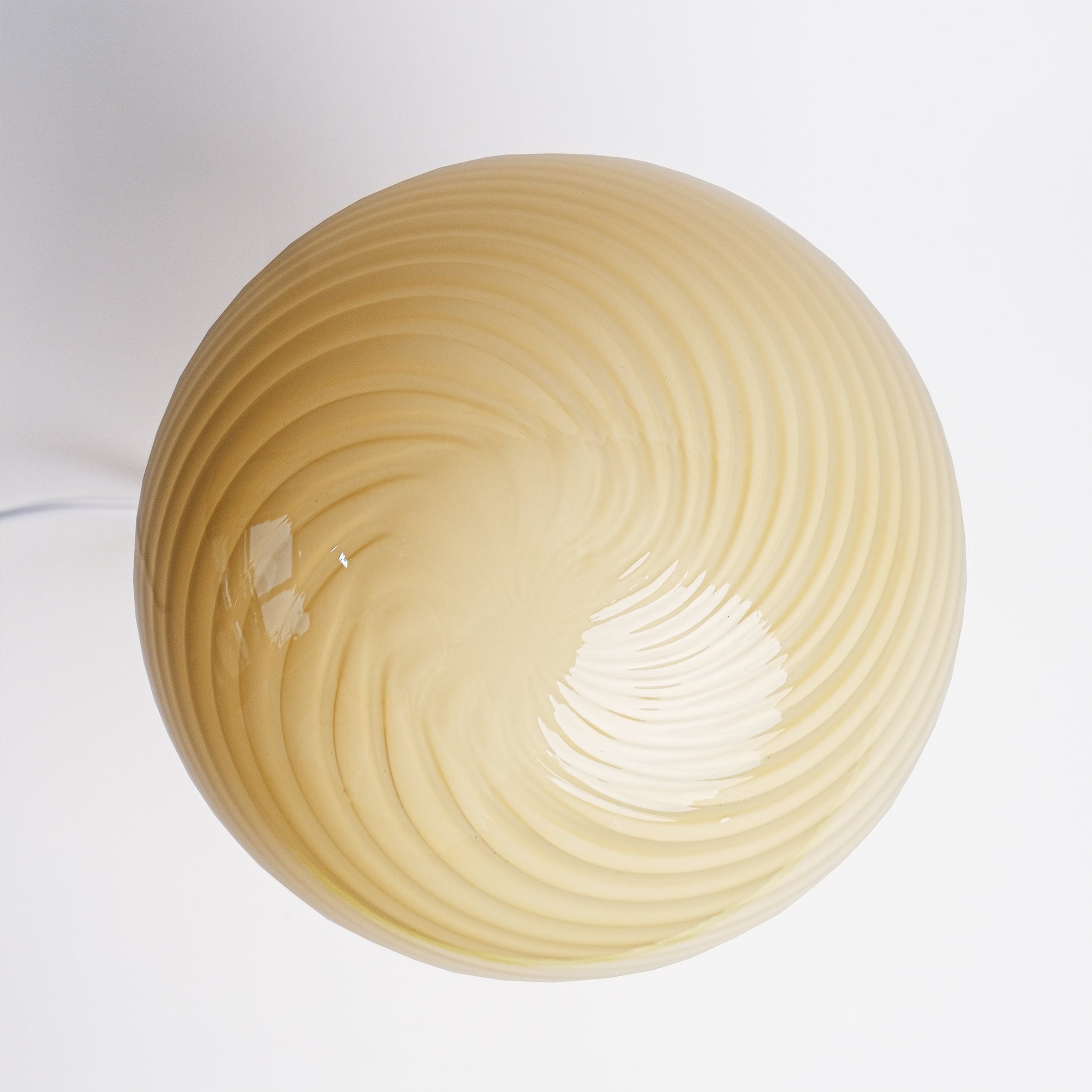 Glass Mushroom Table Lamp, Large Close Top, Butter
