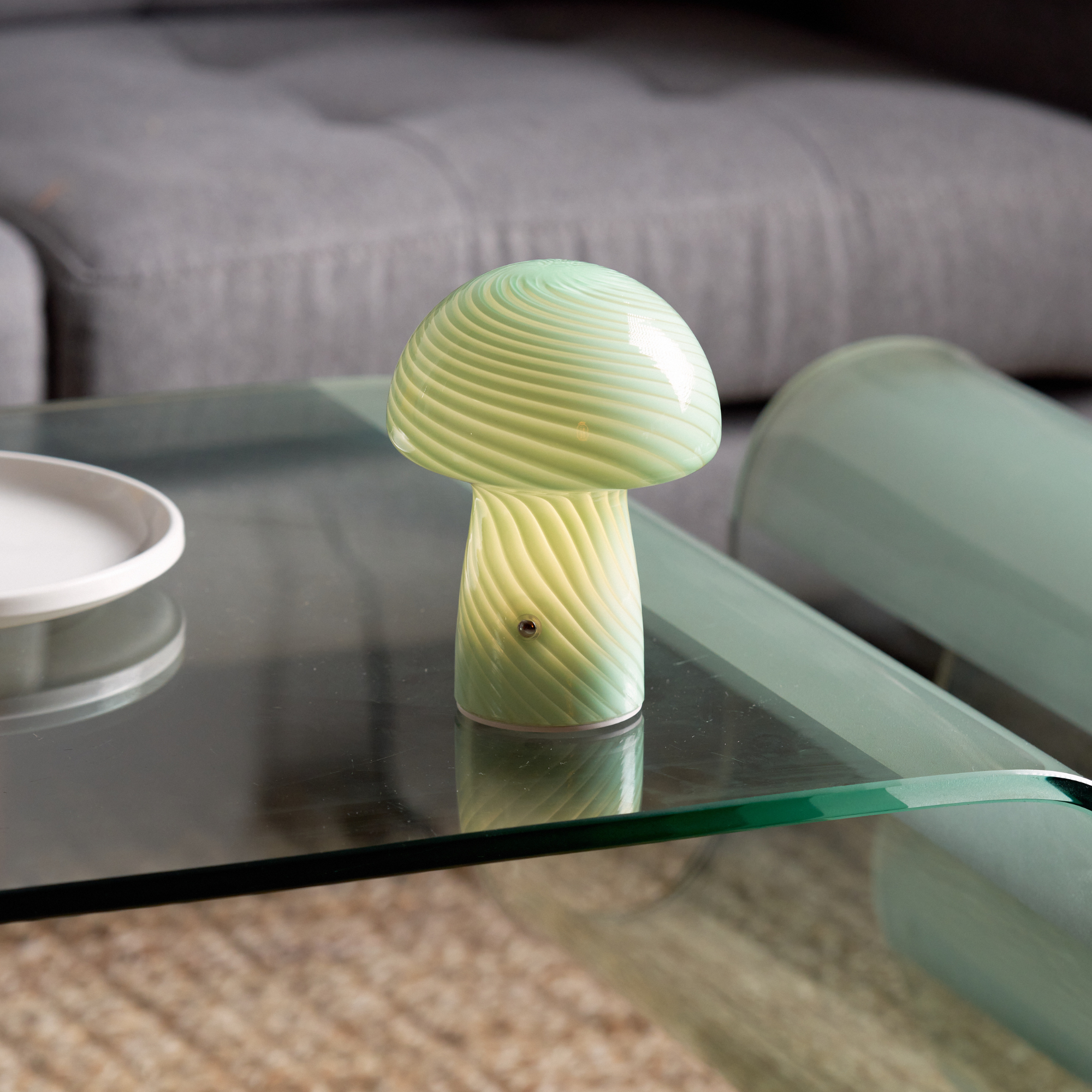 Portable Mini Glass Mushroom Lamp, Green