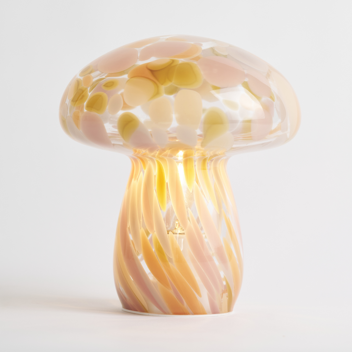 IMPERFECT SALE Portable Battery Powered Glass Mushroom Lamp, Slim