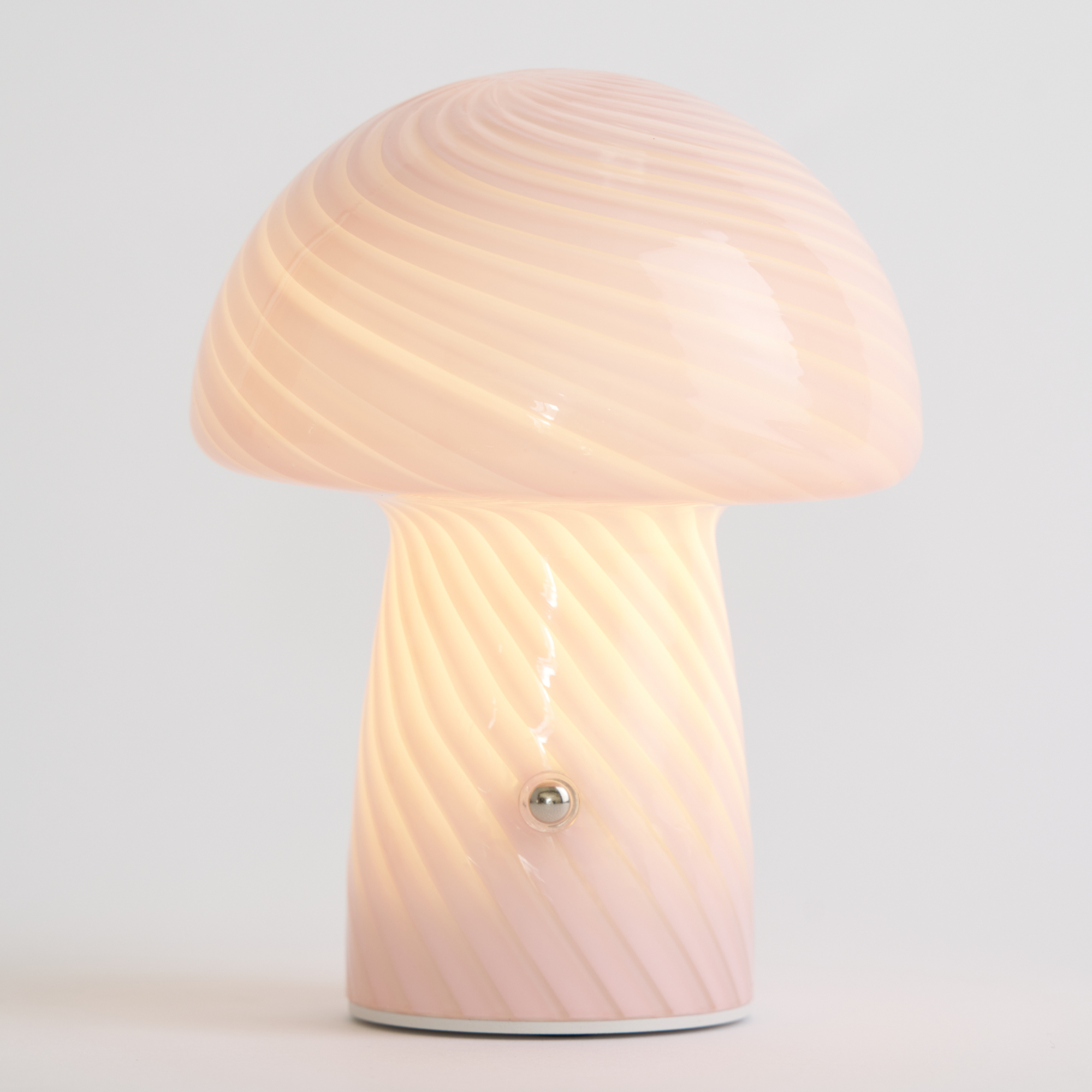 Portable Mini Glass Mushroom Lamp, Pink