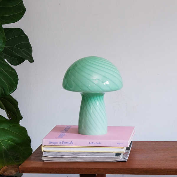 IMPERFECT SALE Petite Jade Glass Mushroom Lamp