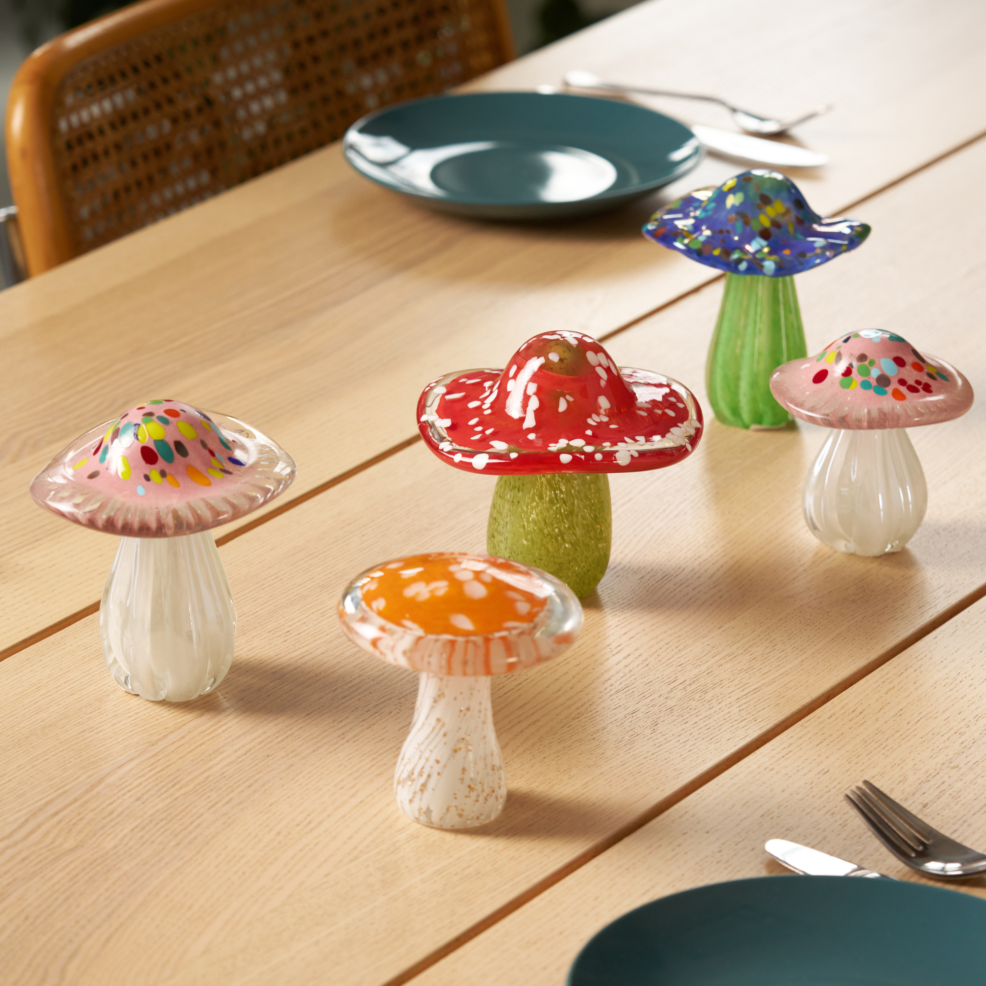 Glass Mushroom Figurine
