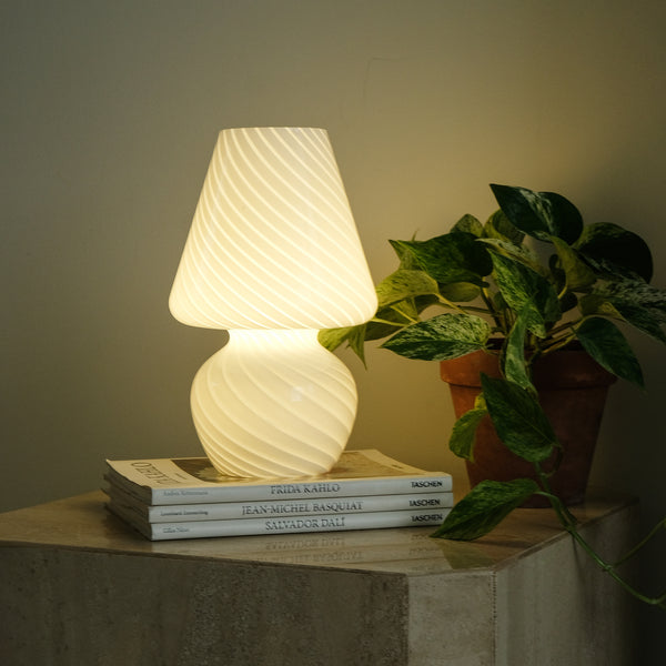 IMPERFECT SALE Tall White Mushroom Lamp