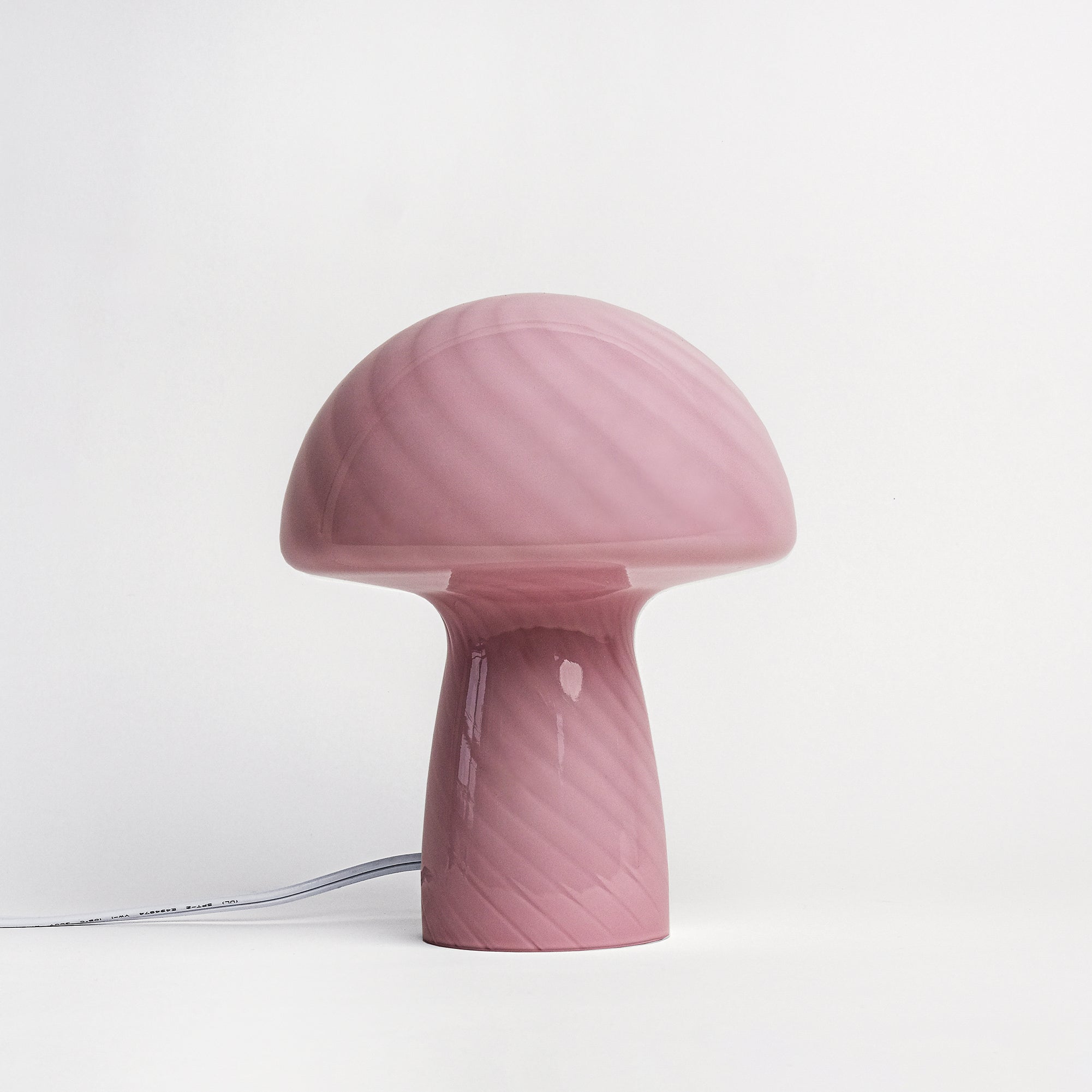 IMPERFECT SALE Petite Rose Pink Glass Mushroom Lamp