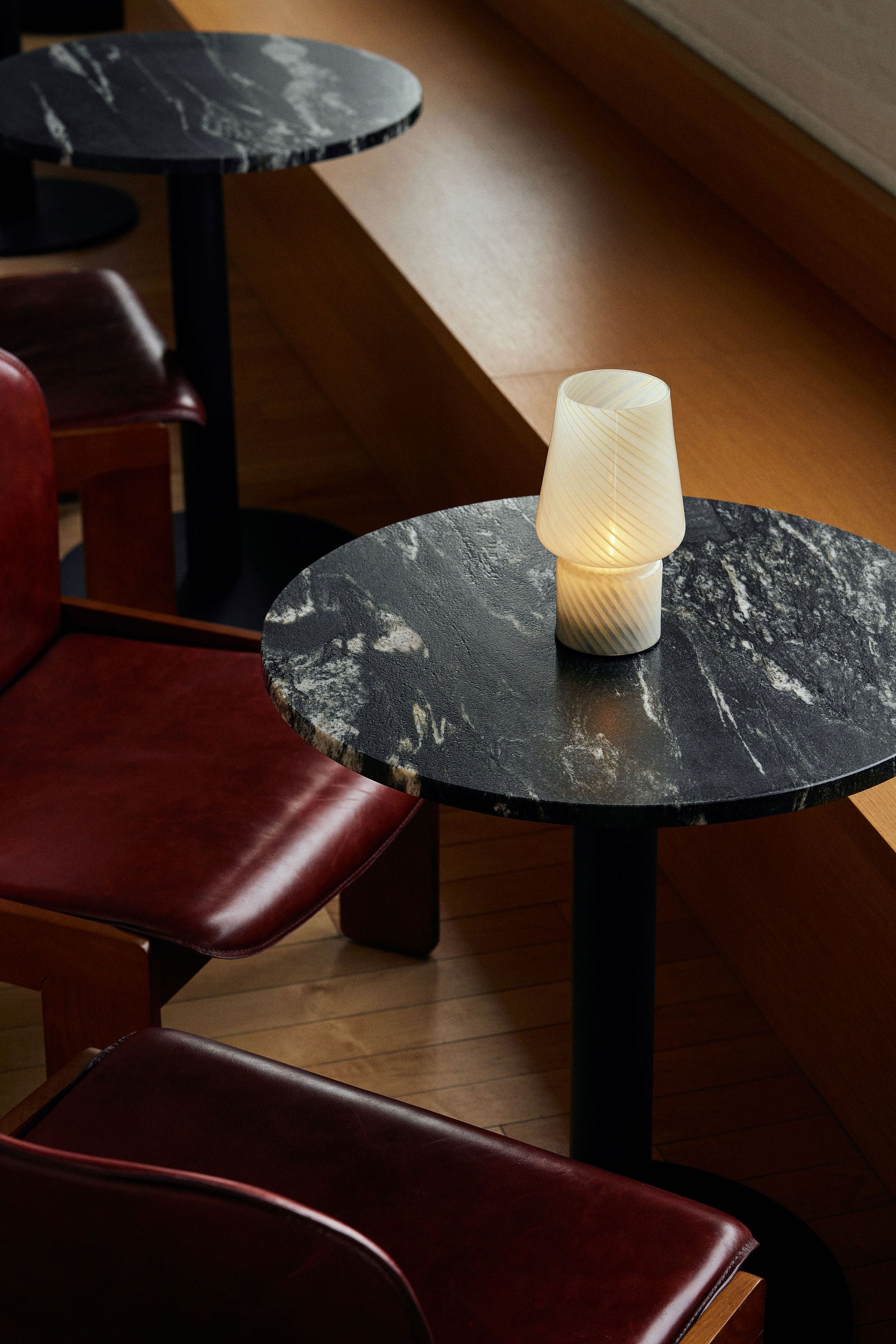 Portable Open Top Glass Mushroom Lamp, Butter