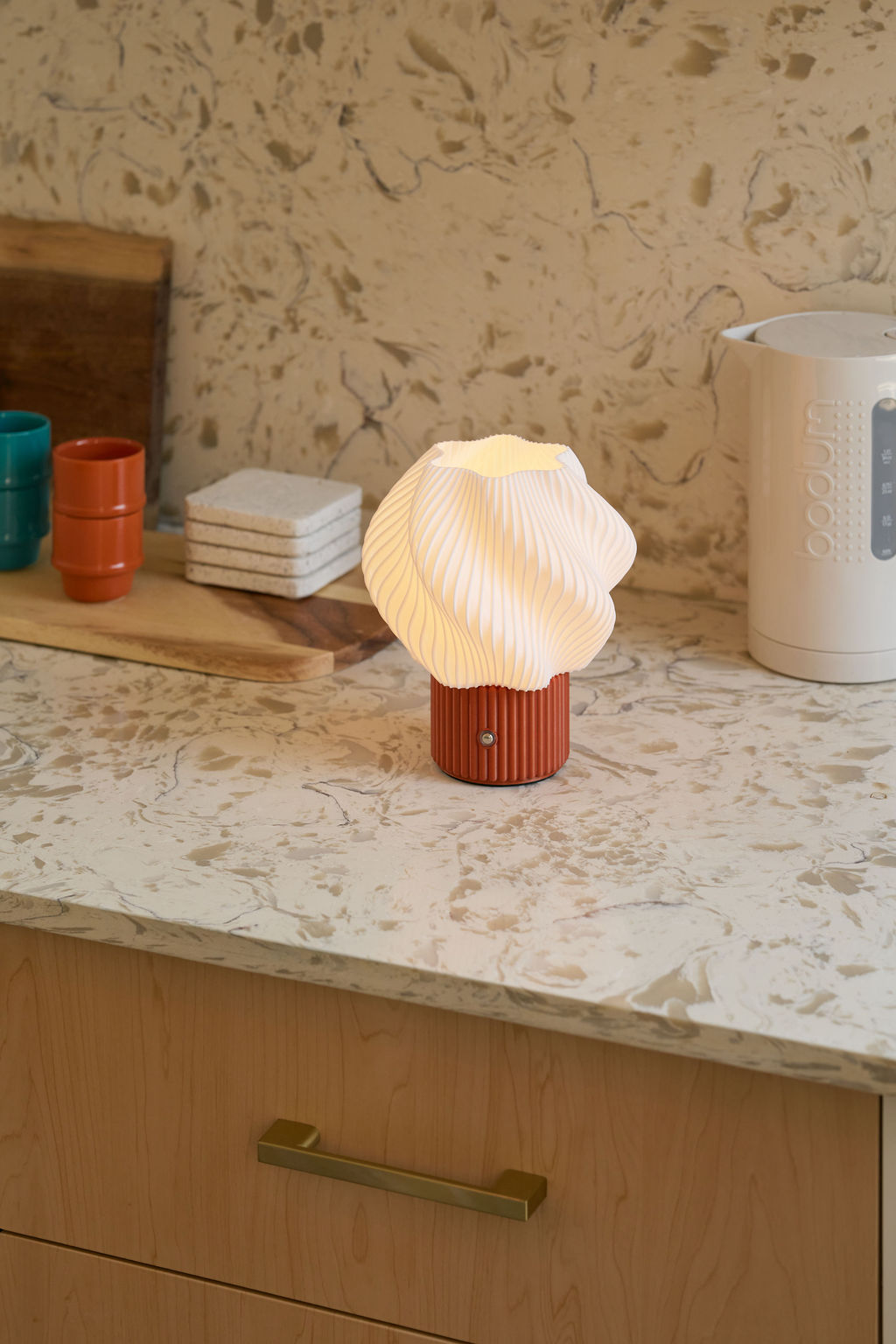 Mini Swirl Portable Lamp, Hazelnut