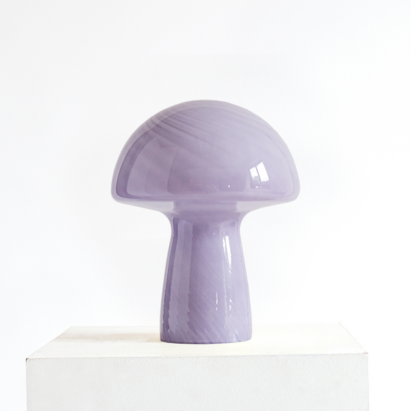 IMPERFECT SALE Petite Lilac Glass Mushroom Lamp