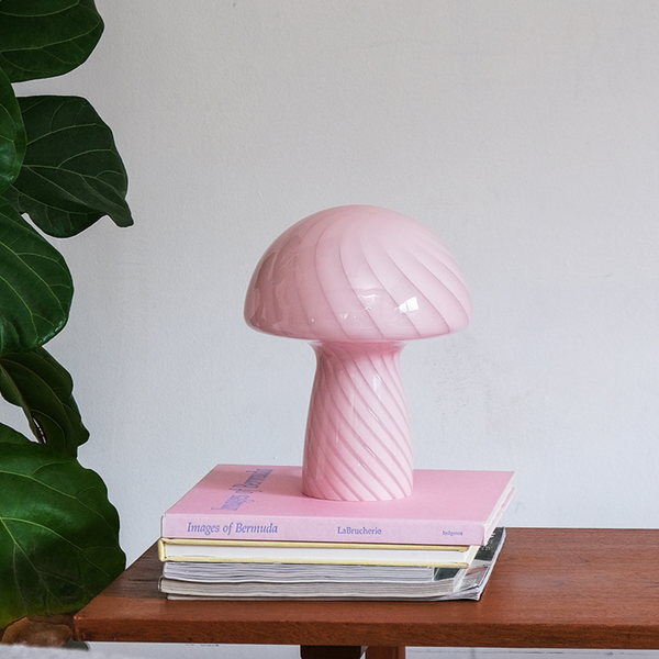 IMPERFECT SALE Petite Bubblegum Glass Mushroom Lamp