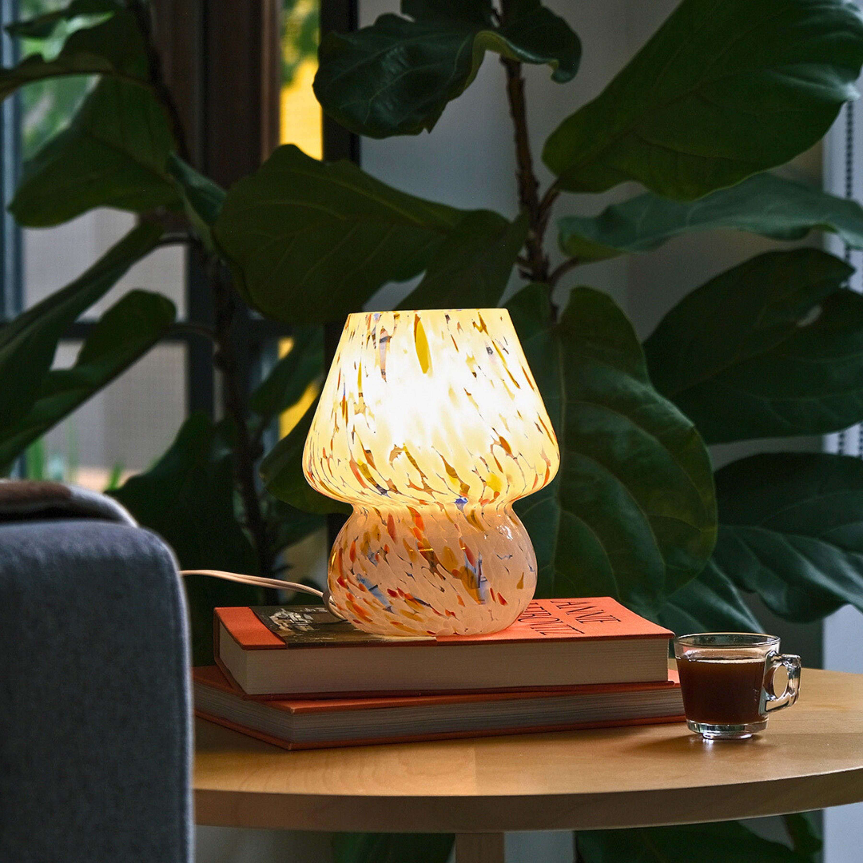 Glass Mushroom Table Lamp, Mini, Color Confetti