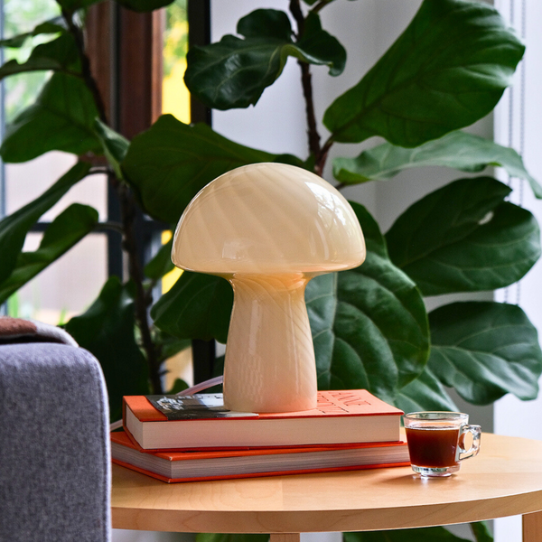 IMPERFECT SALE Petite Butter Glass Mushroom Lamp