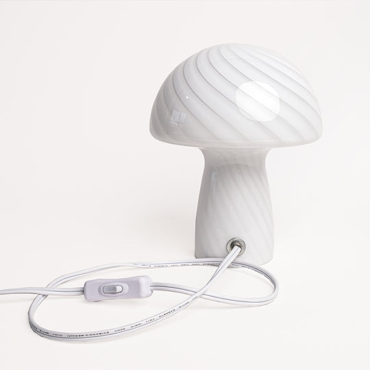 Glass Mushroom Table Lamp, Petite Close Top, Lilac